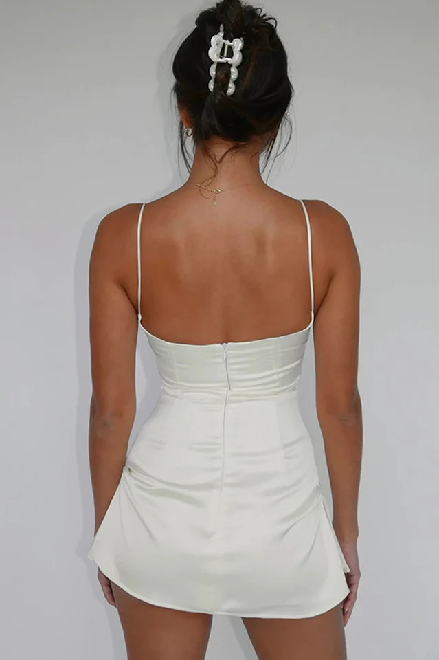 Spaghetti Strap Mini Satin Dress