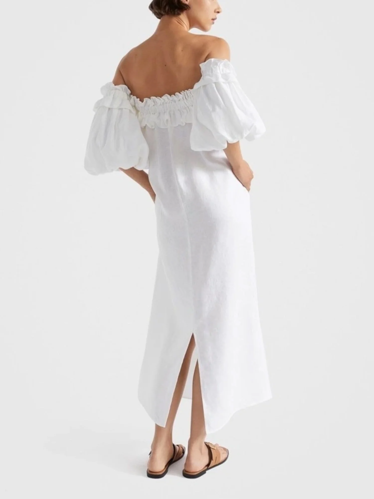 Off-Shoulder Ruffled Boho Maxi Dress