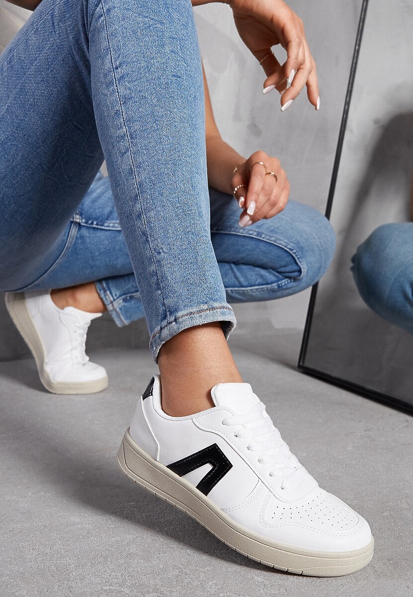 Biało-Czarne Sneakersy z Wstawkami Araa