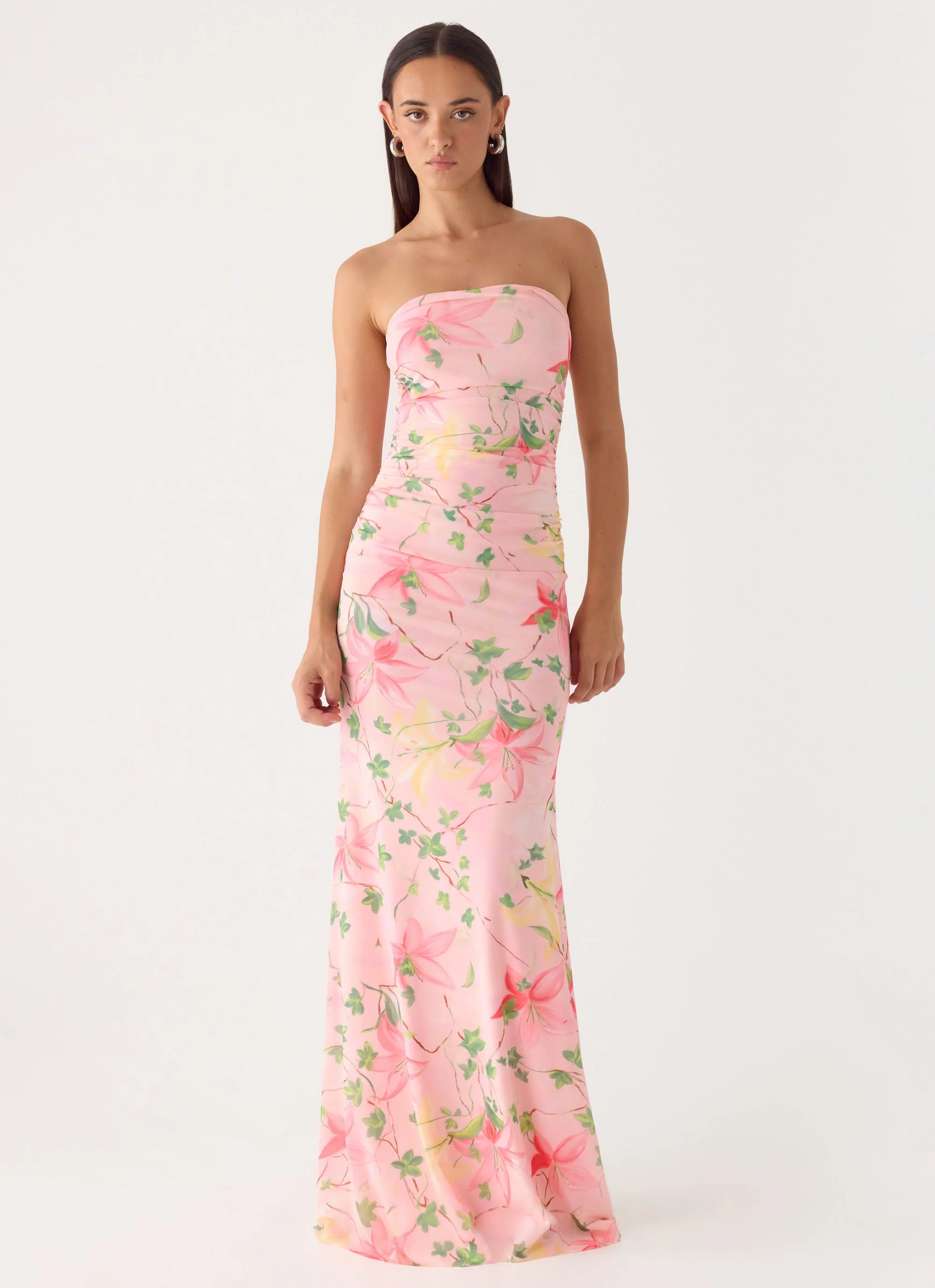 Iroha Strapless Maxi Dress - Blooming Spring - luluinthesky