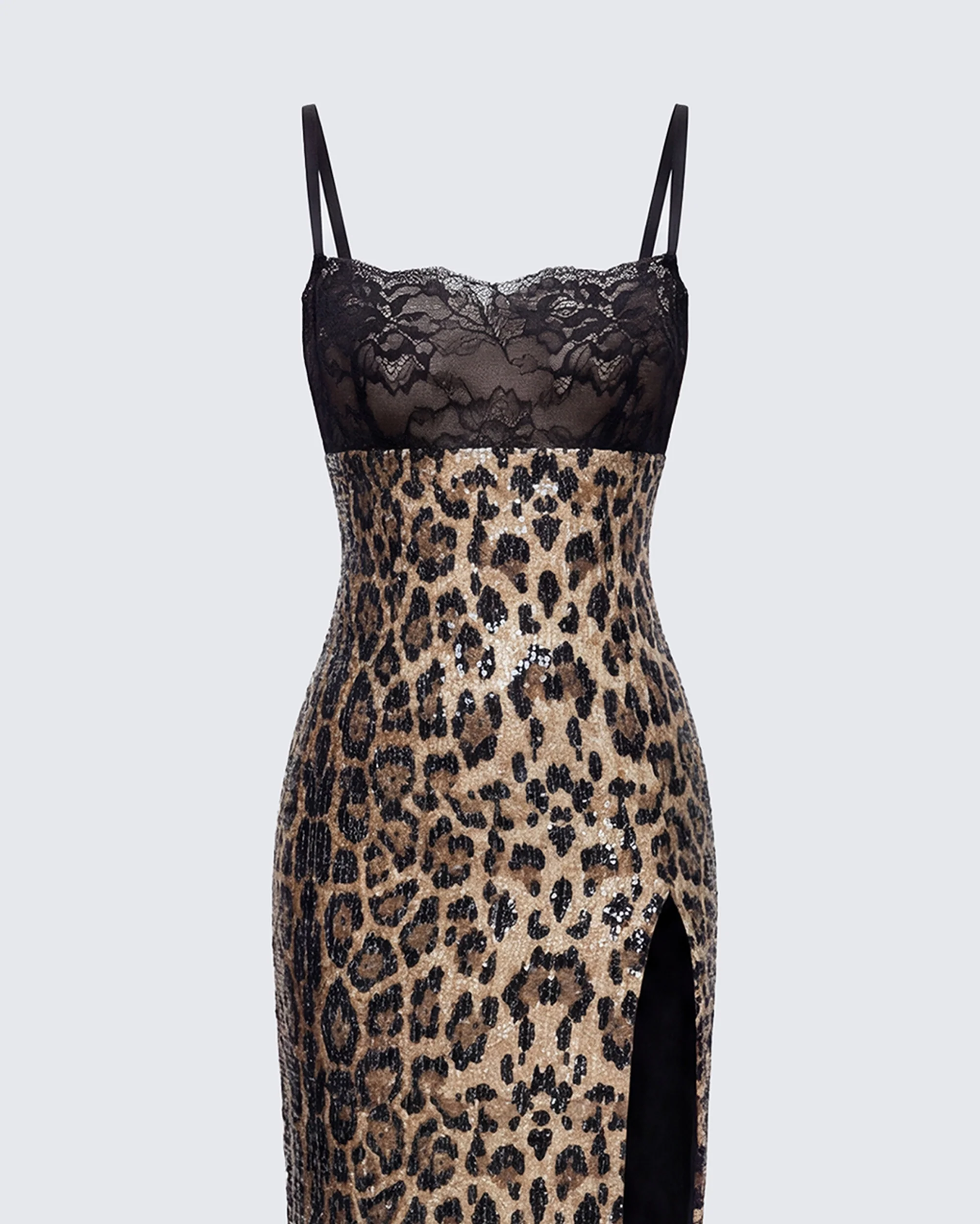 Kara Multi Sequin Leopard & Lace Dress
