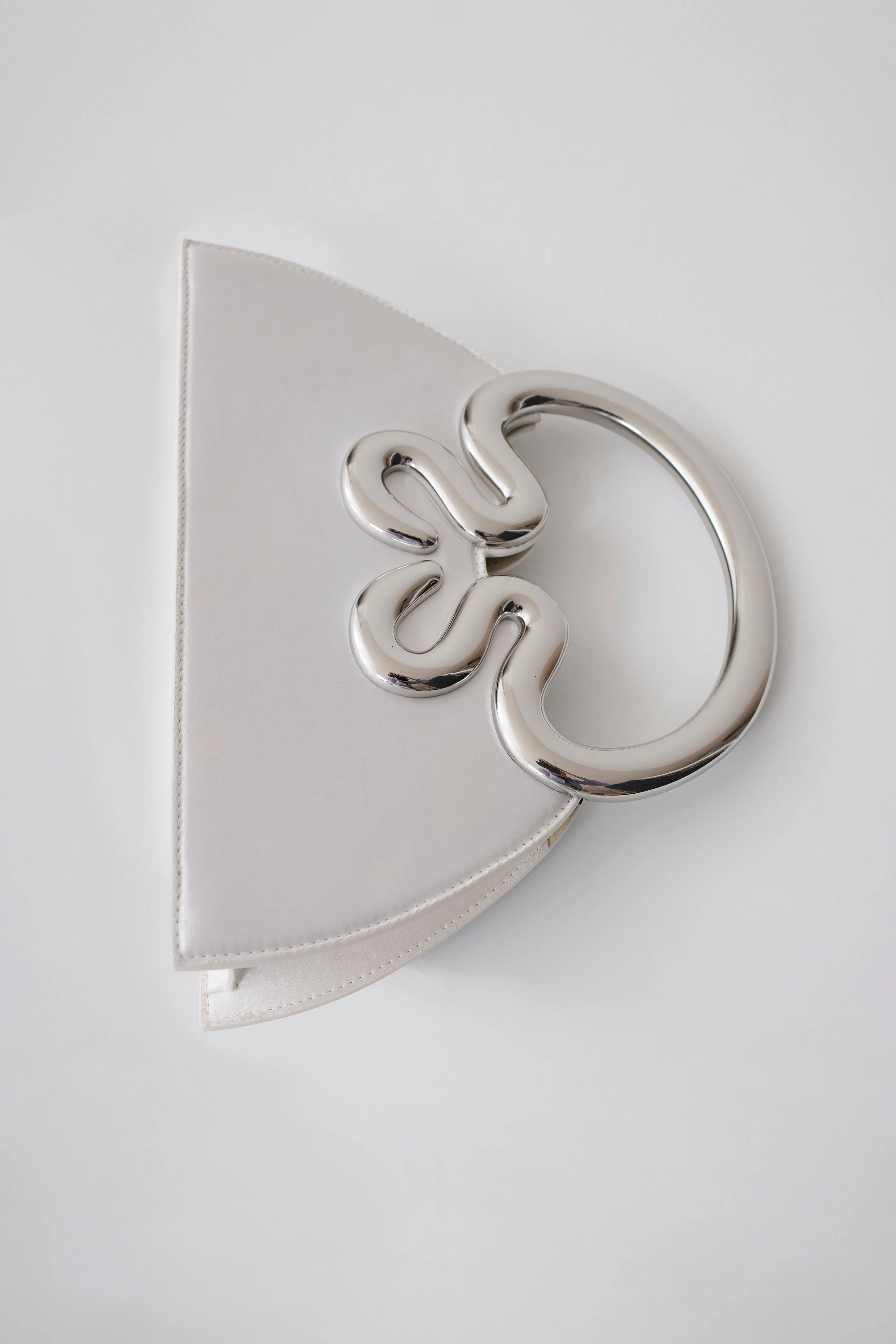 Elianne Satin Frame Clutch Bag - White