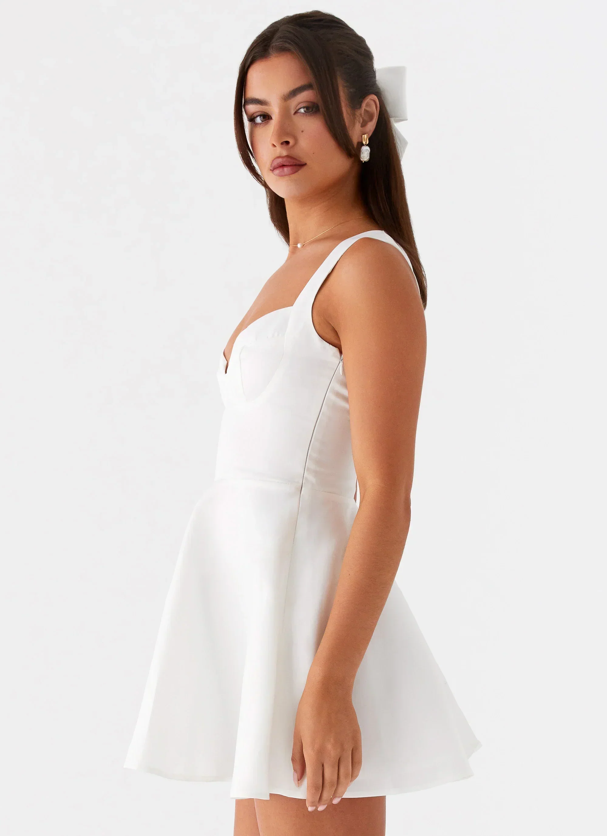 Candice Mini Dress - White - luluinthesky