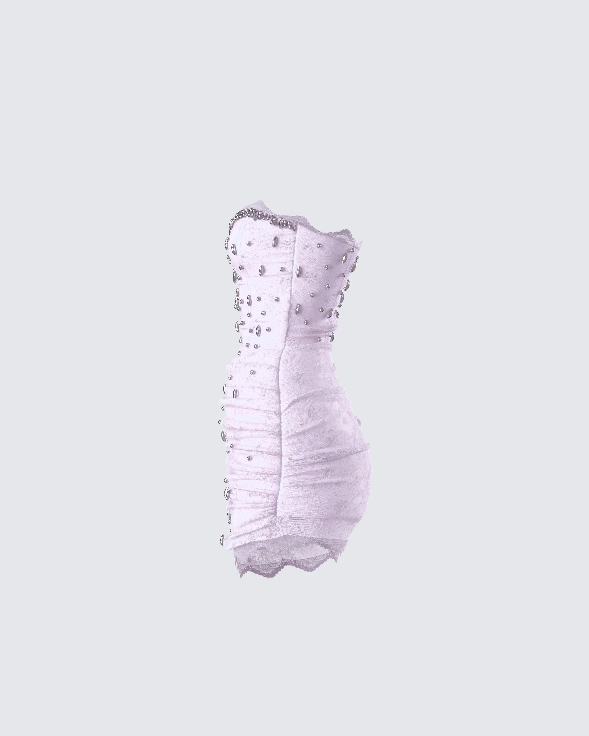 Clarisse Pink Hand Beaded Rhinestone Dress