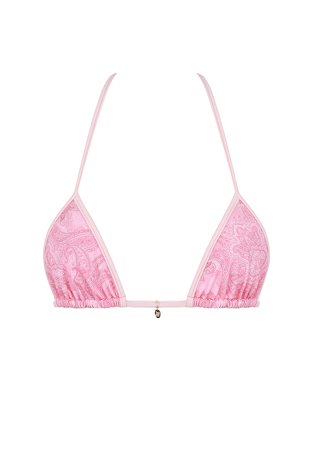 Pink Paisley Triangle Bikini Top