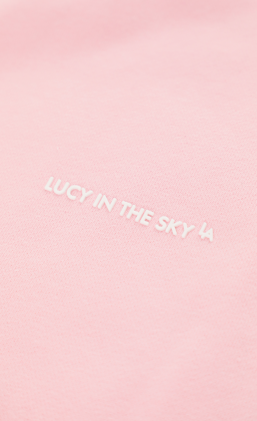 Lucy Oversized Cropped Crewneck in Pink