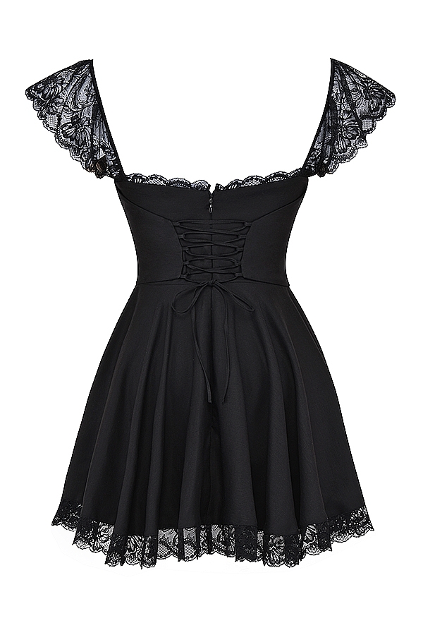 Black A-line Mini Dress
