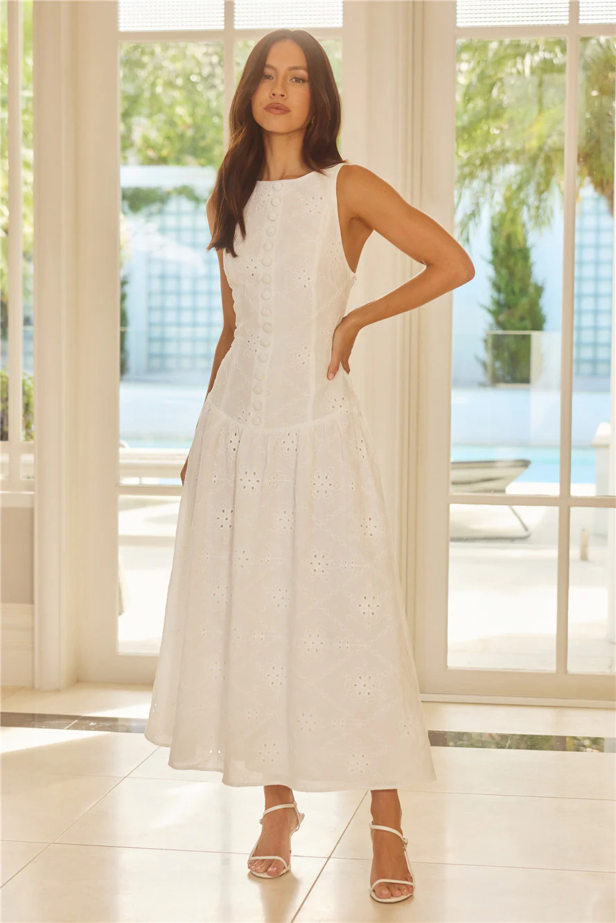 Jasmine Jewel Embroidered Maxi Dress White - luluinthesky