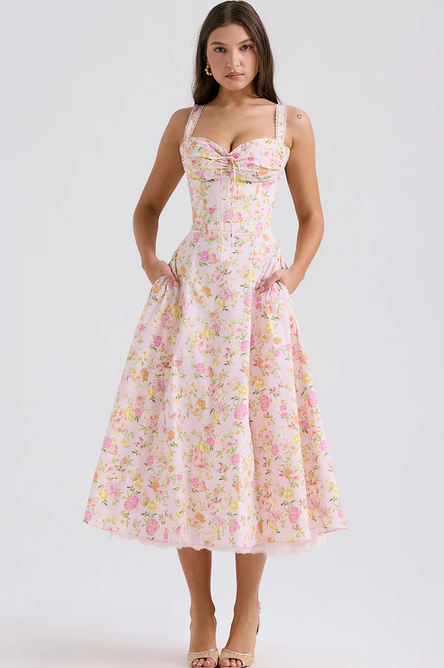 Rosalee Print Cotton Sundress