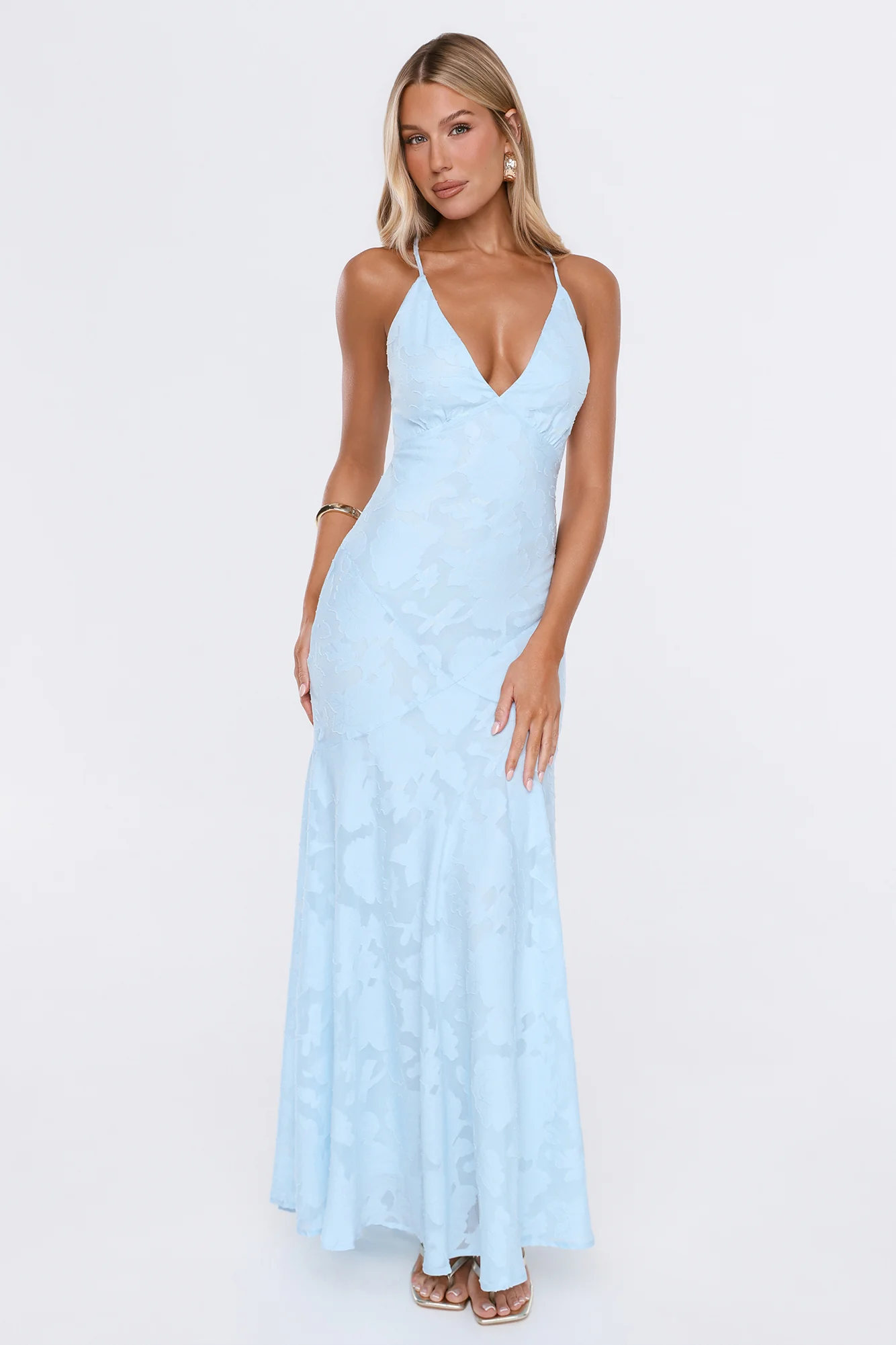 No Early Nights Maxi Dress Light Blue