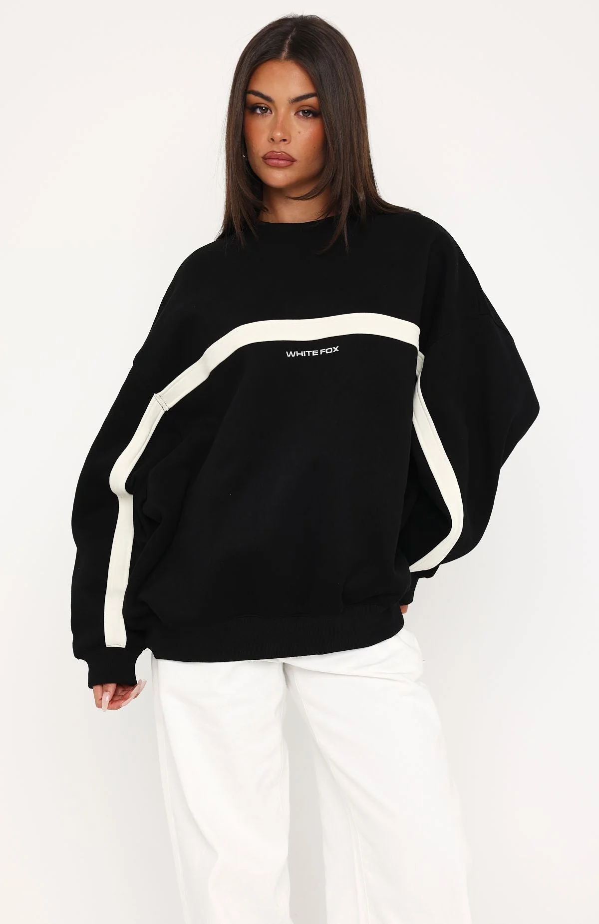 Take Another Chance Oversized Drop Shoulder Sweater Black
