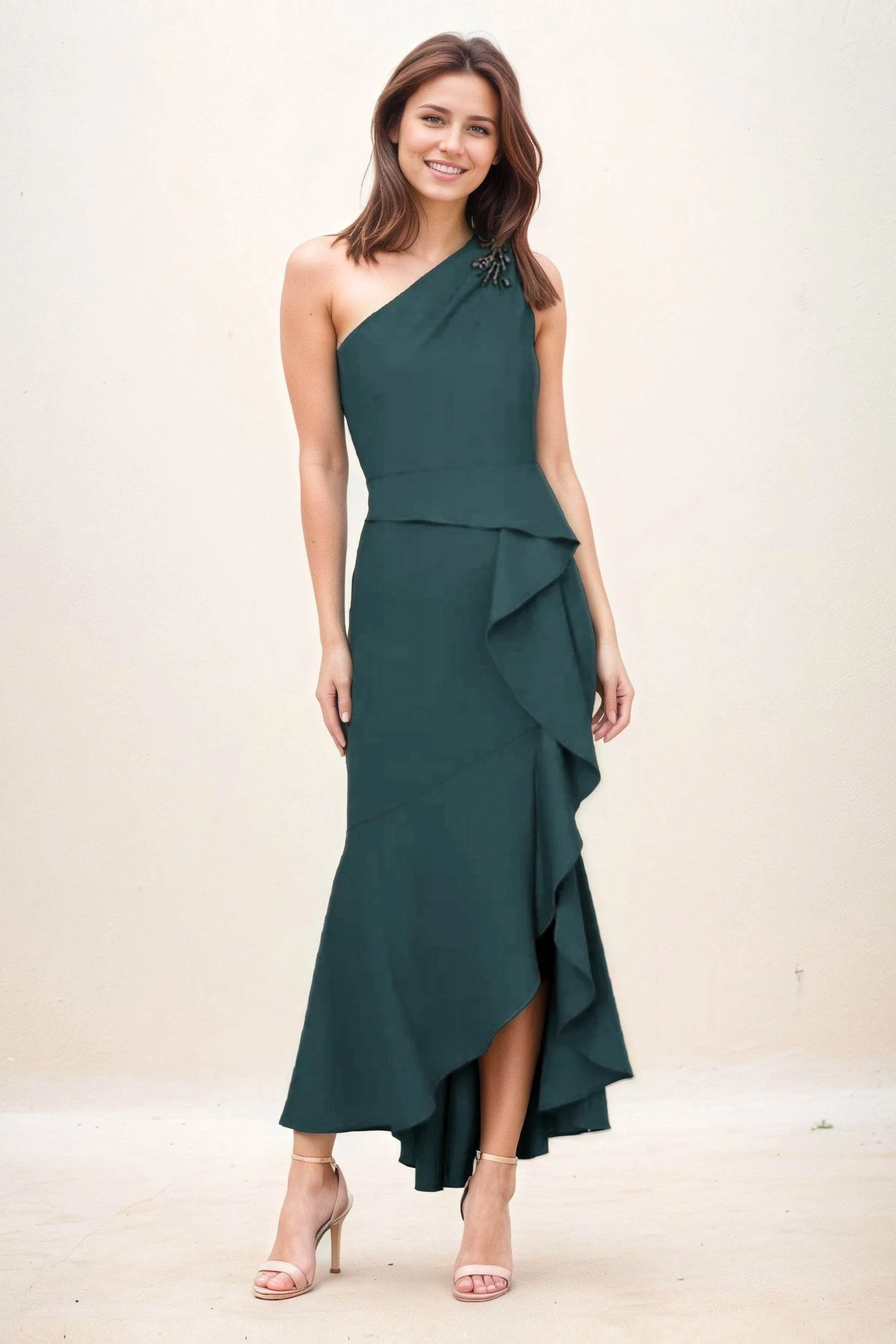 Sheath-Column Maxi Elastic Cloth Wedding Guest Dress CG0274
