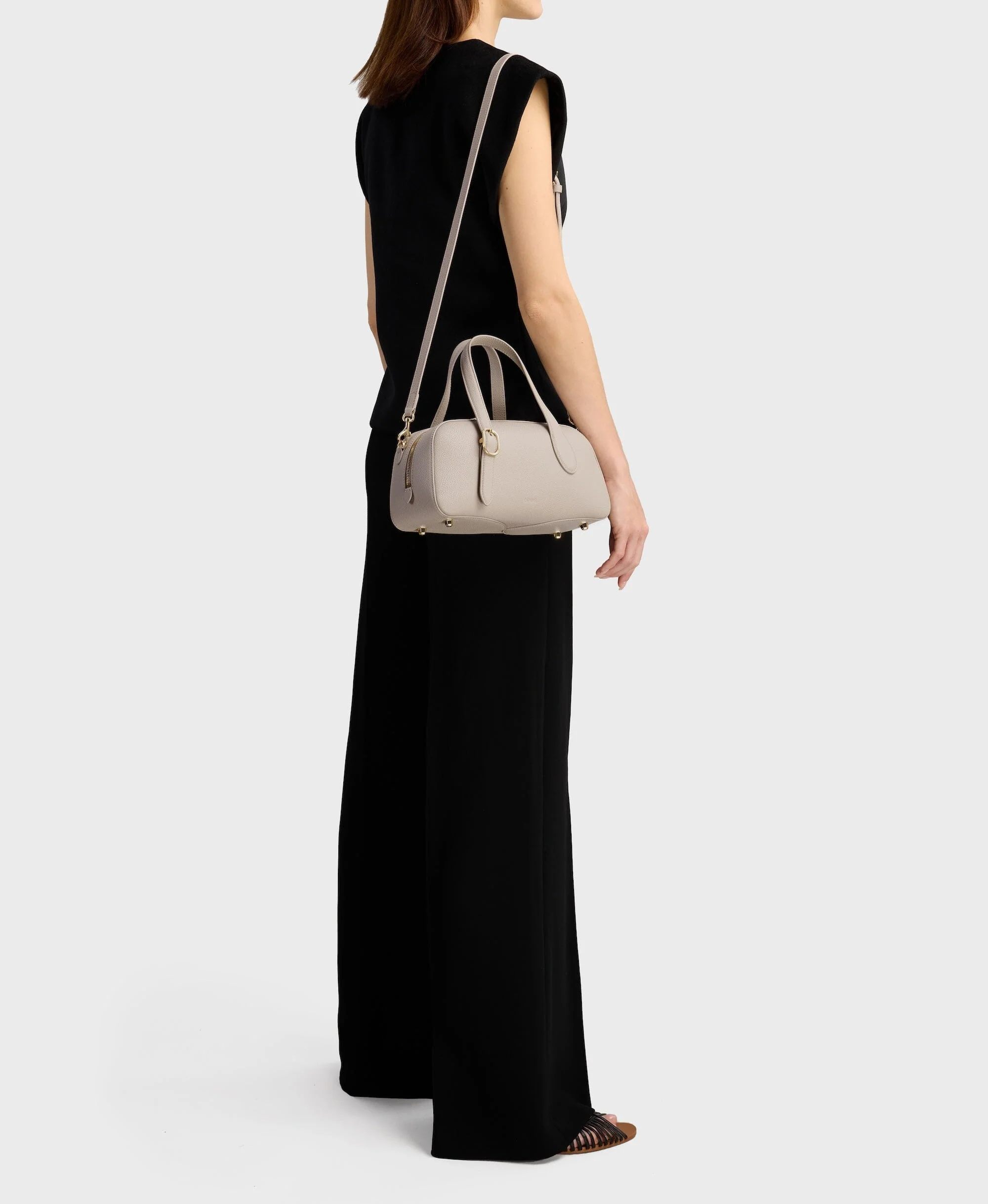 Small Asra Boston Bag - Smoke