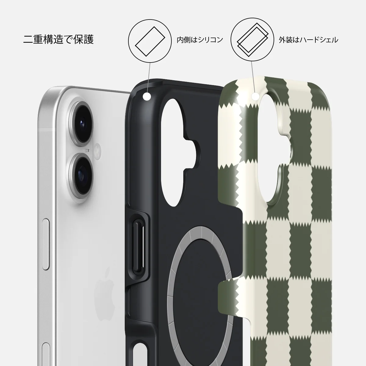 Retro Grid - iPhone 17 ケース