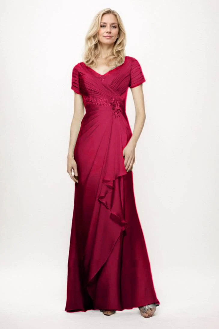 Sheath-Column Maxi Chiffon Mother Of The Bride Dress CM0277