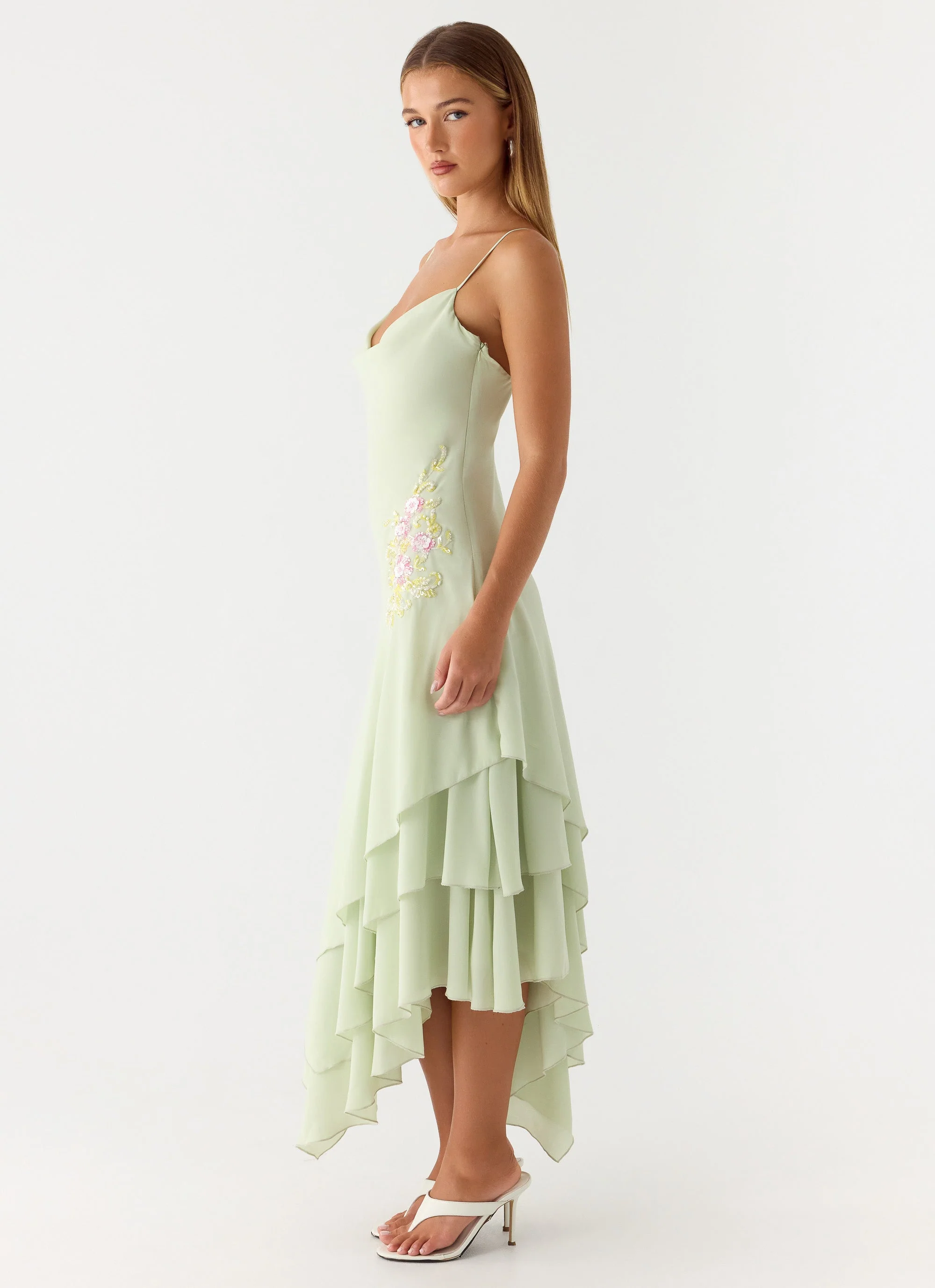 Trisette Midi Dress - Lime - luluinthesky