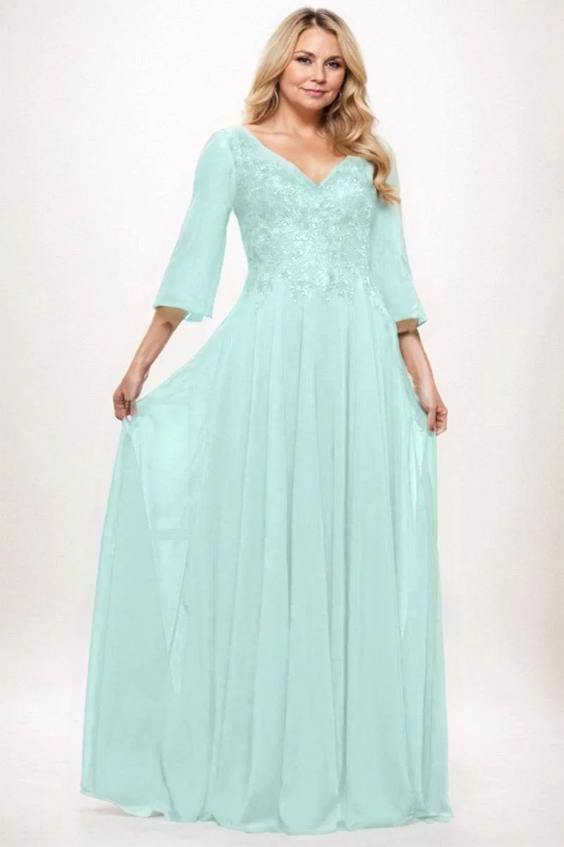 A-Line Maxi Chiffon Mother Dress CM0254