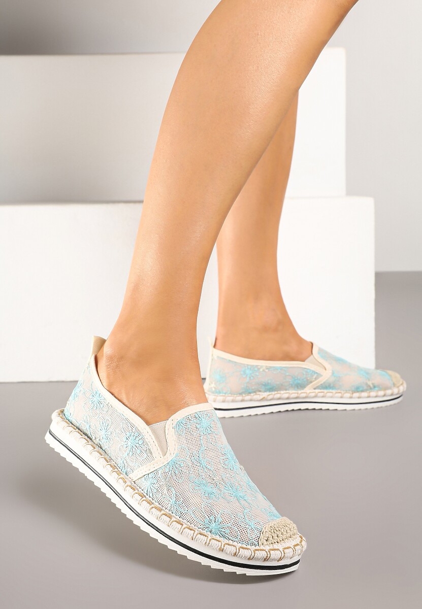 Niebieskie Espadryle z Ozdobną Plecionką Eranoria