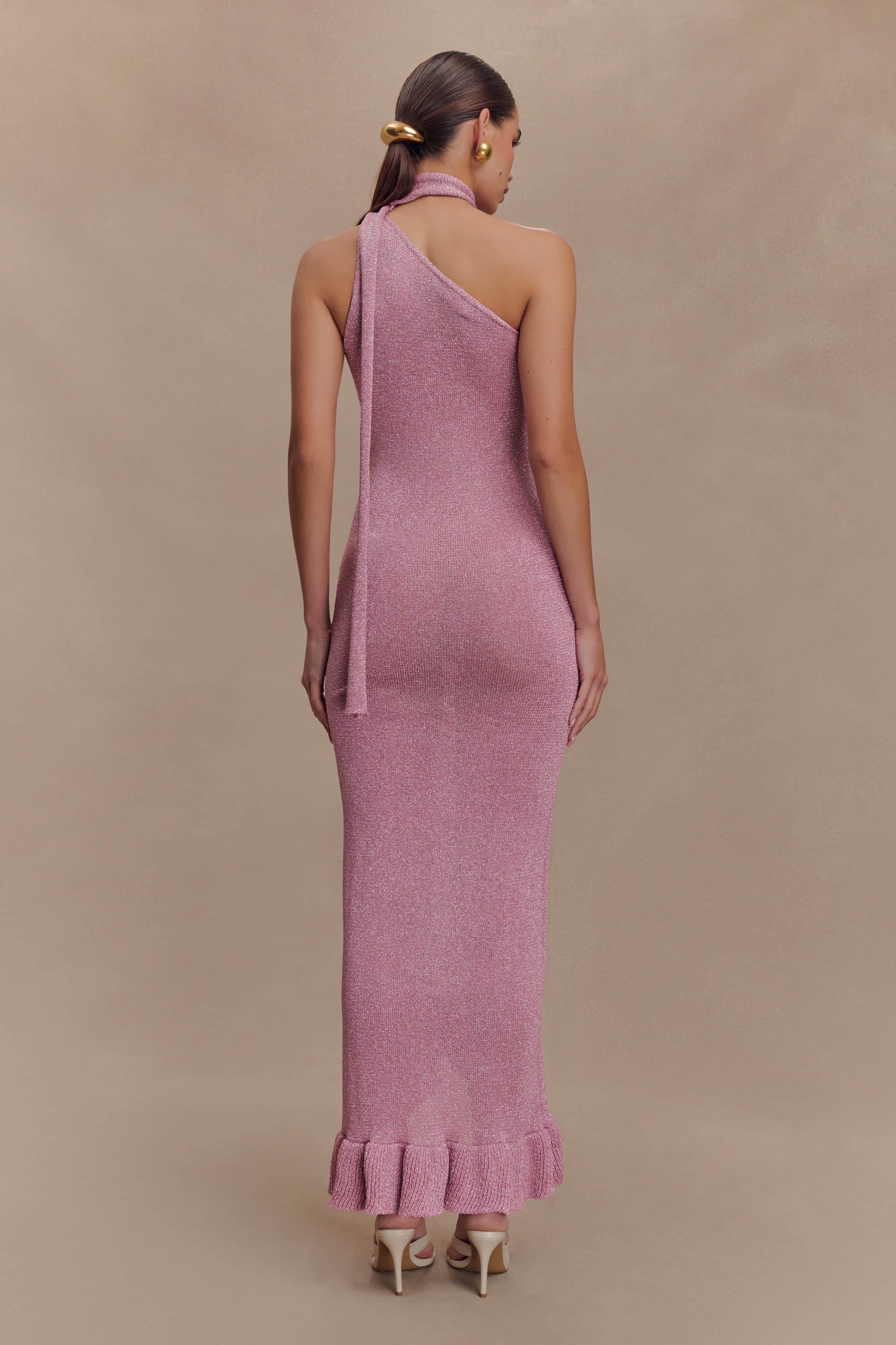 Celestino Floral Metallic Knit Maxi Dress - Pink - luluinthesky