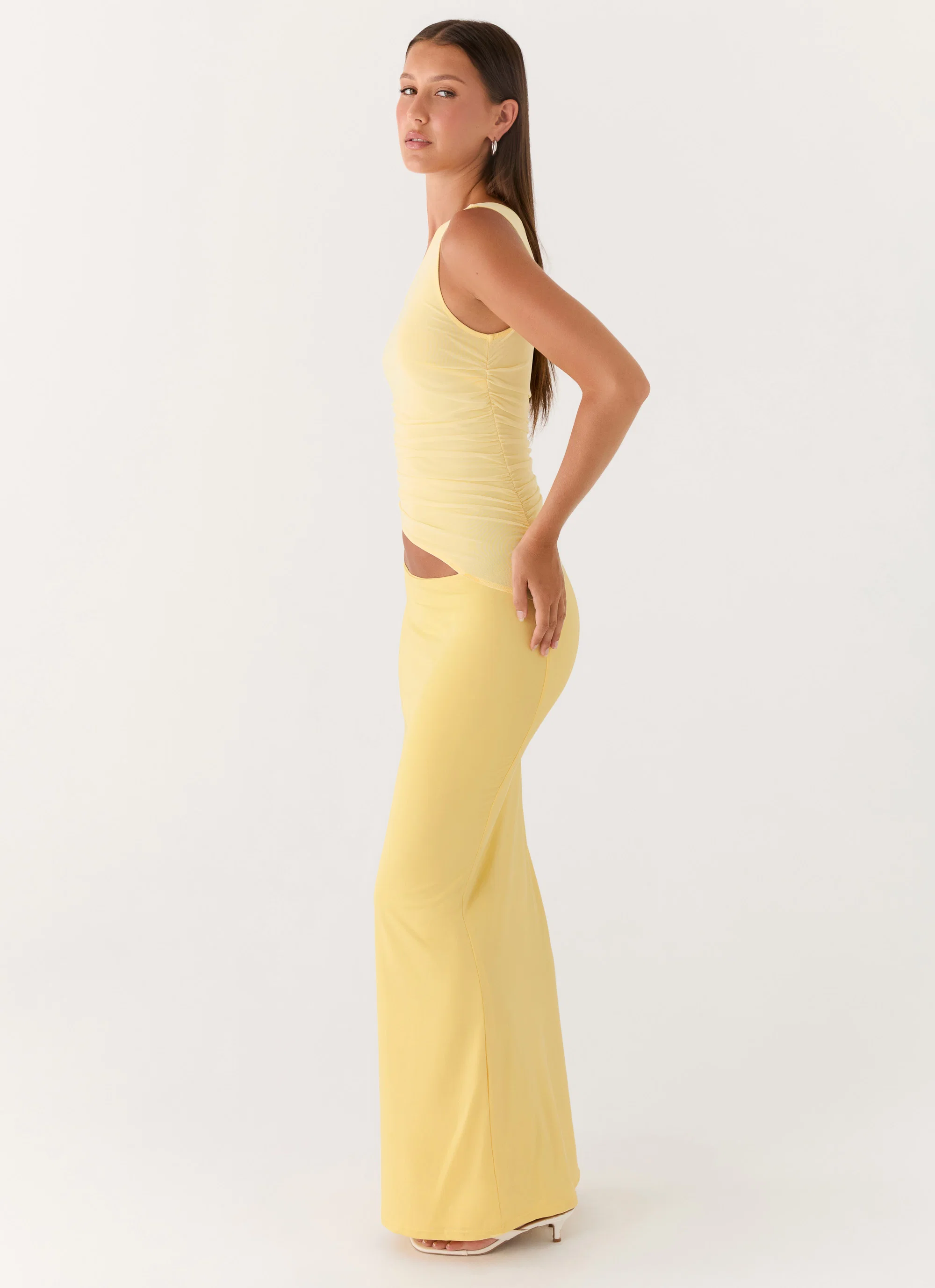 Seranella One Shoulder Maxi Dress - Lemon