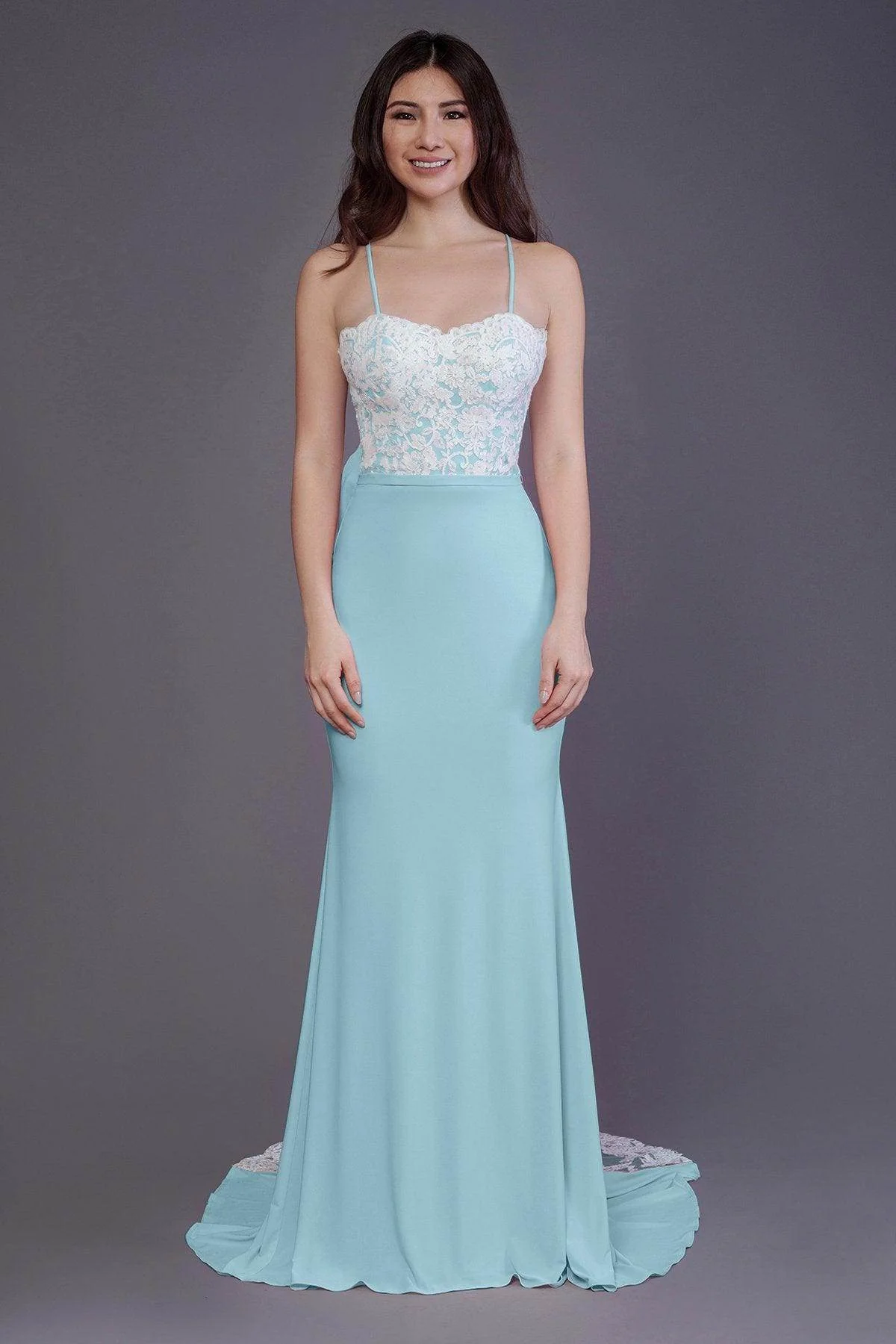 Mermaid Sweep Train Knitted Fabric Bridesmaid Dress PR3565