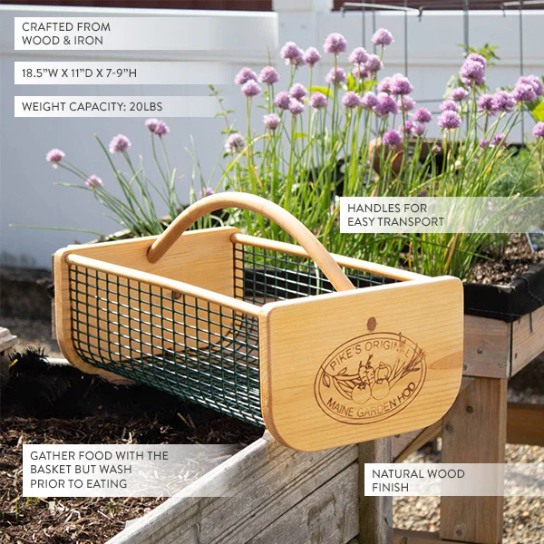 Wooden Garden Basket With Handle