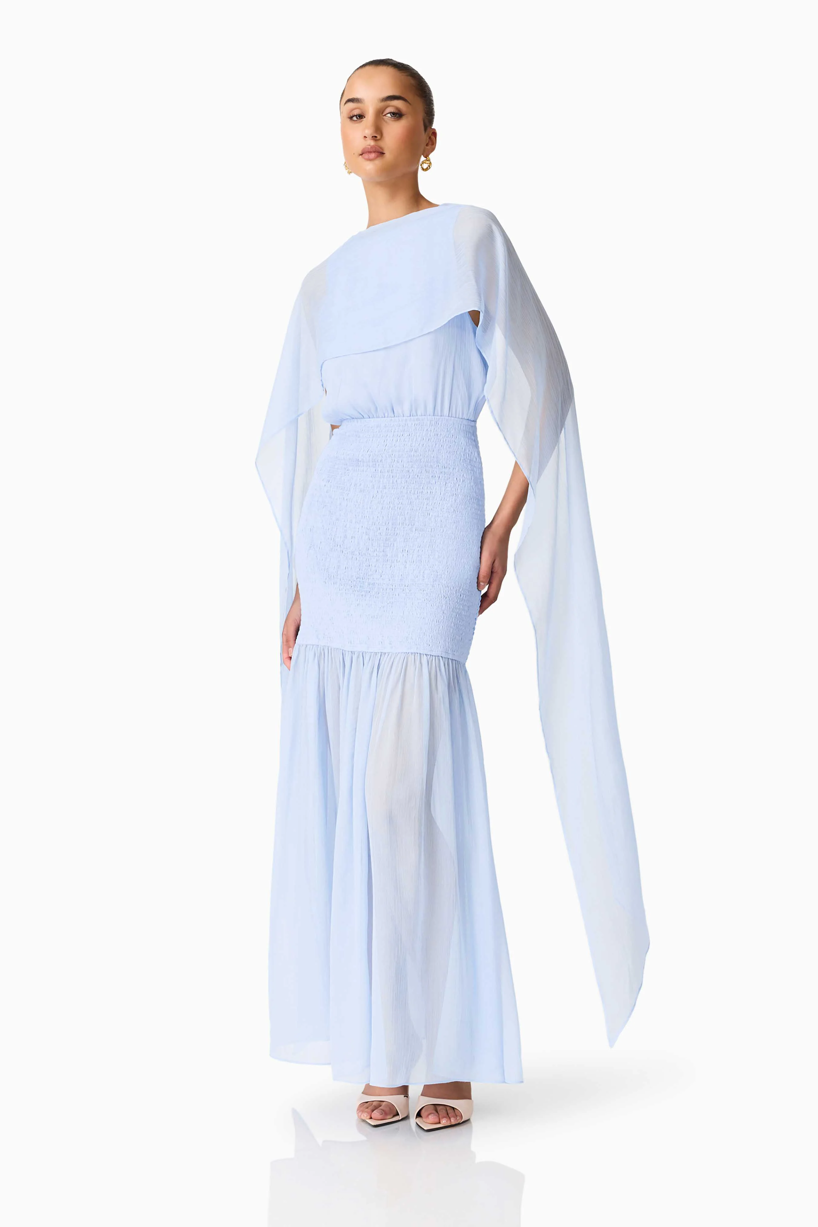 Eliane Cape Gown in Blue