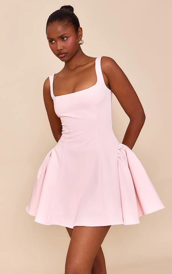 Lemon Woven Square Neck Shift Dress - luluinthesky