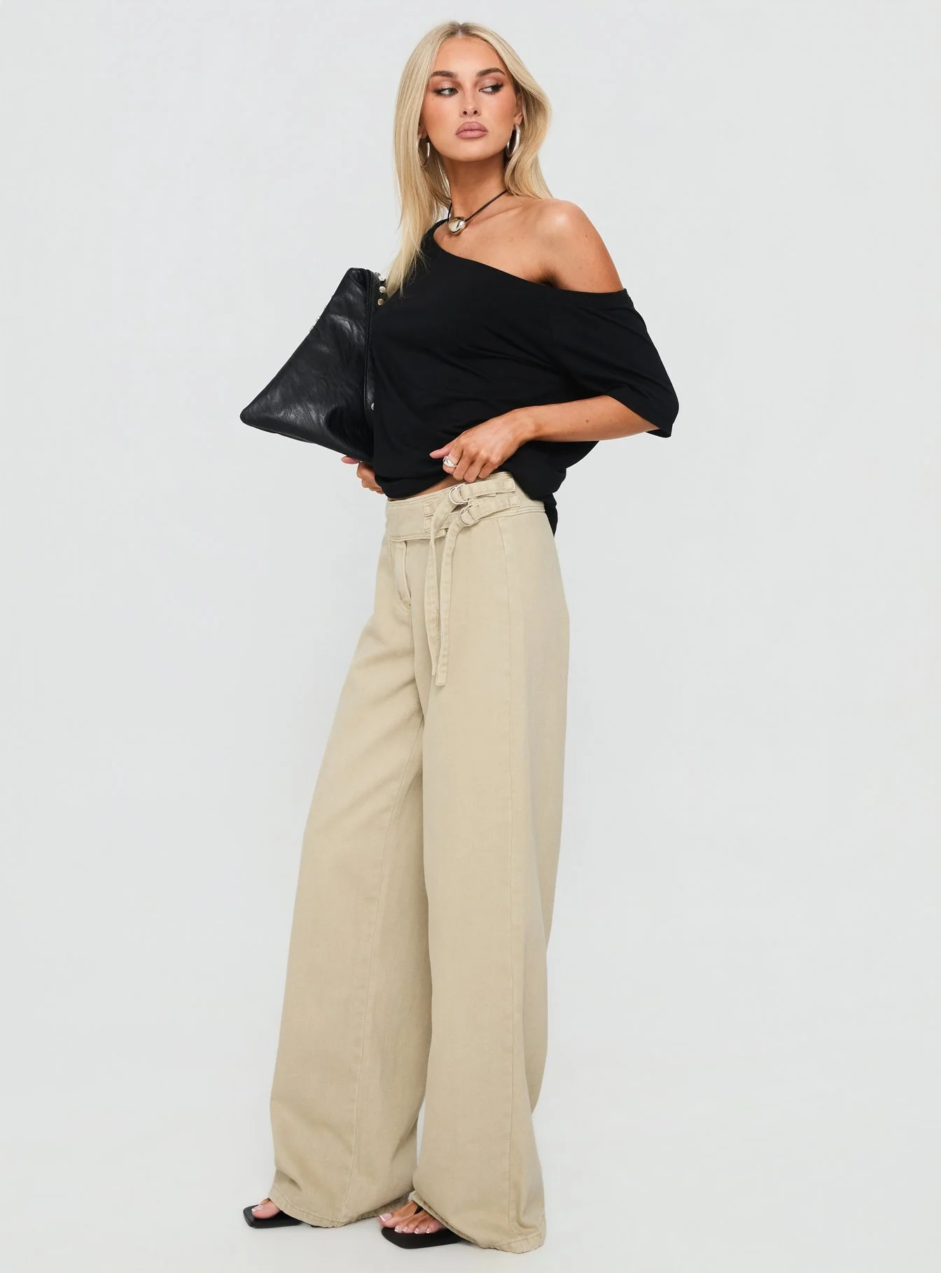 Boxie Mid Rise Wide Leg Jeans Washed Green