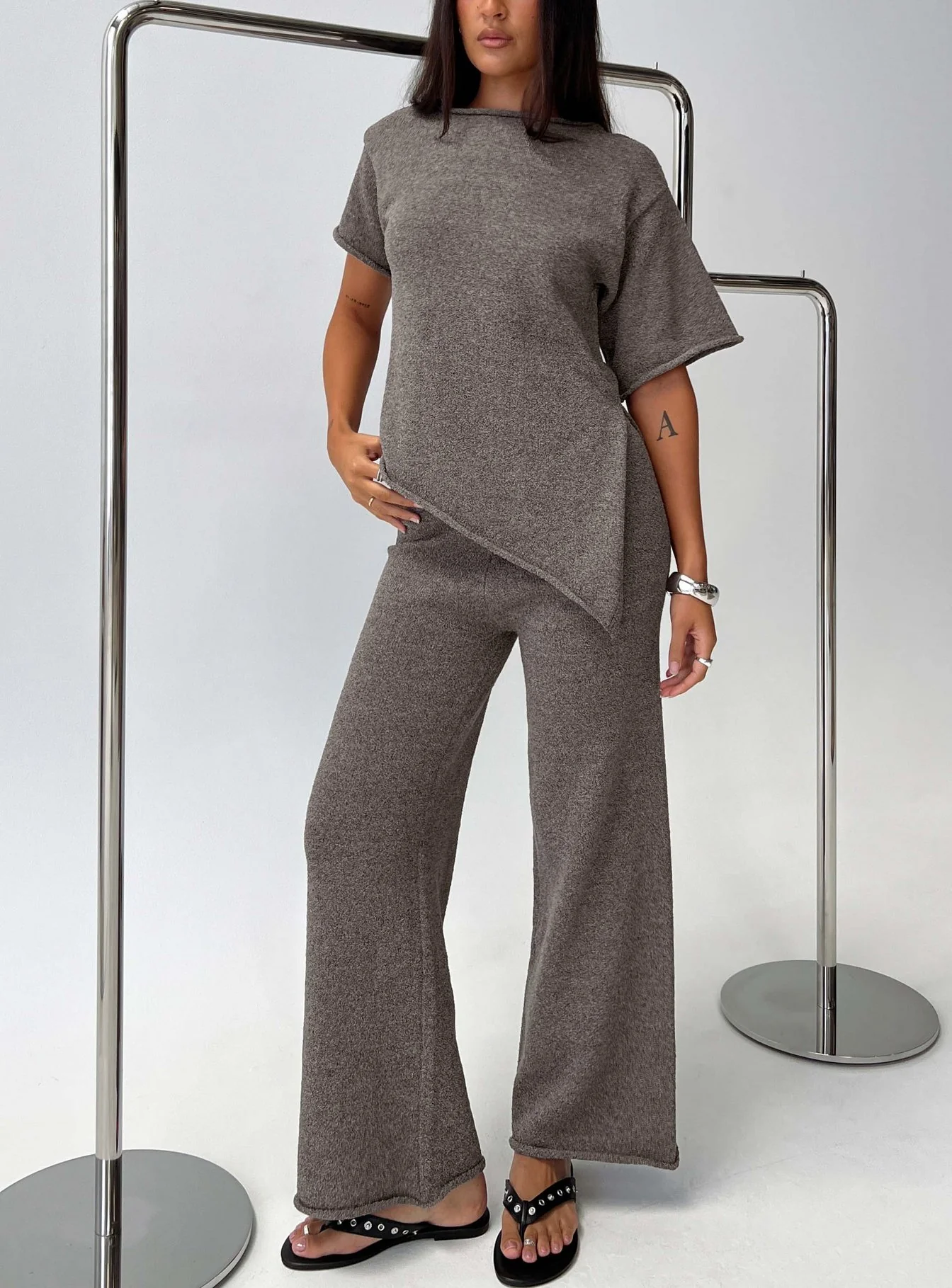 Amelise Knit Poncho Mocha