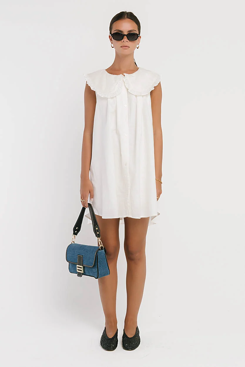 Beatrice Mini Dress in White