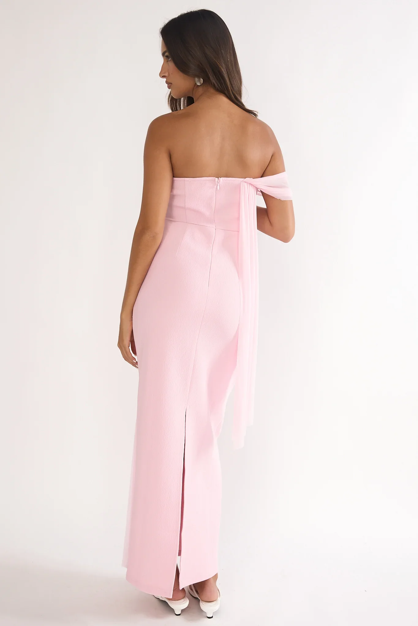 Chiavari Waist Drape Maxi Dress Pink