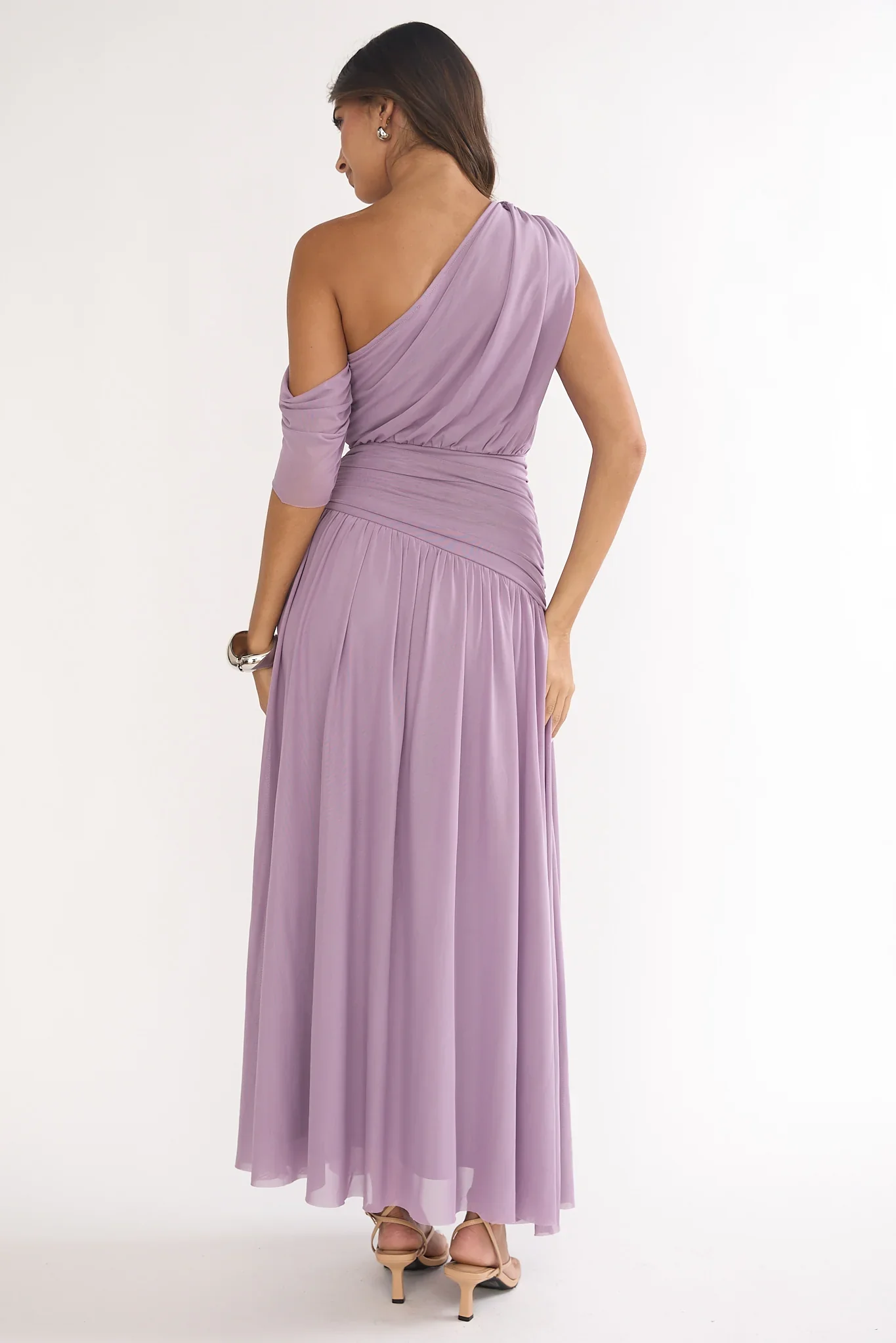 Amretha Asymmetric Neckline Maxi Dress Amethyst
