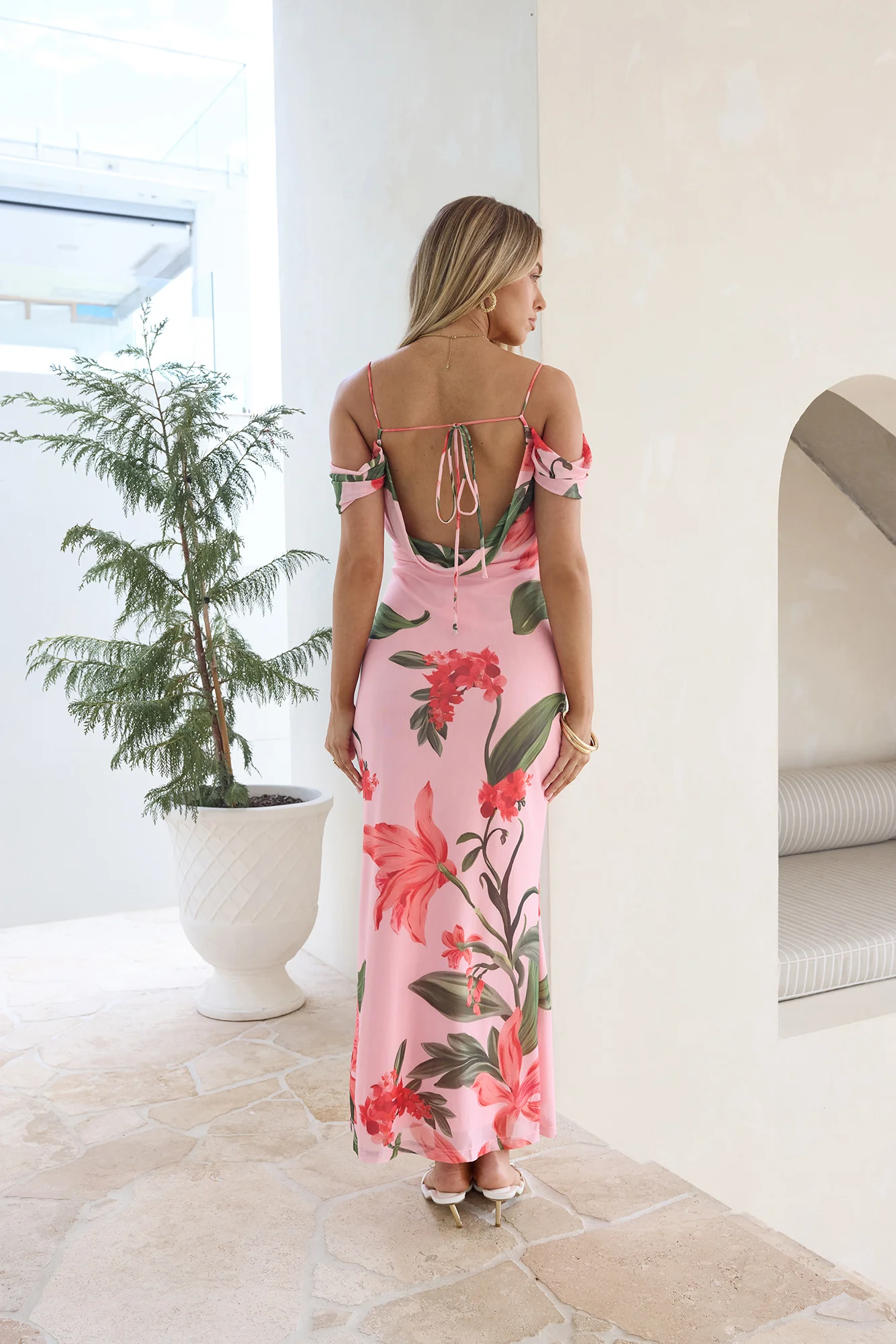 Lost In Your Eyes Mesh Maxi Dress Pink