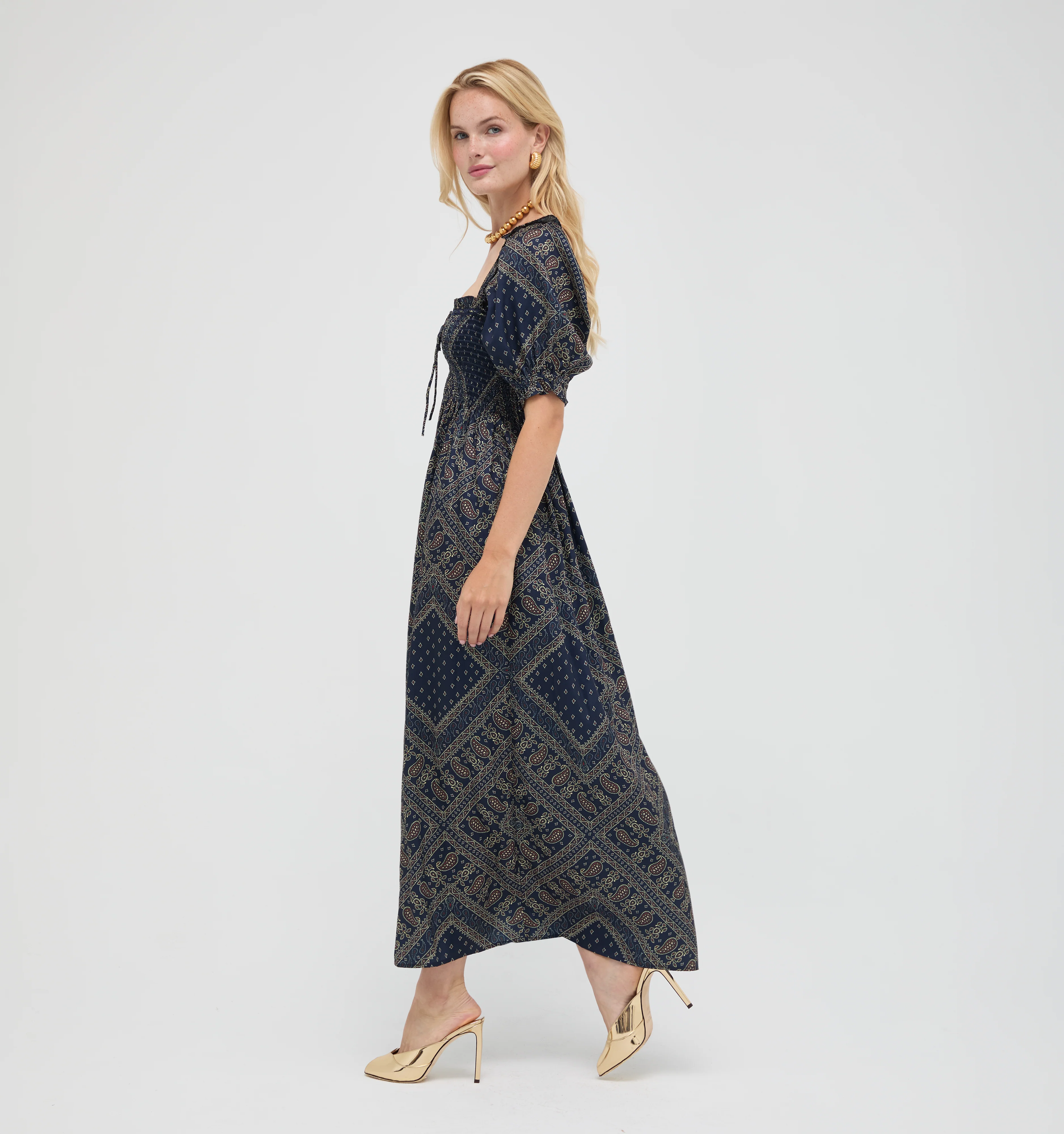 The Scarlett Nap Dress - Carnaby Scarf Navy