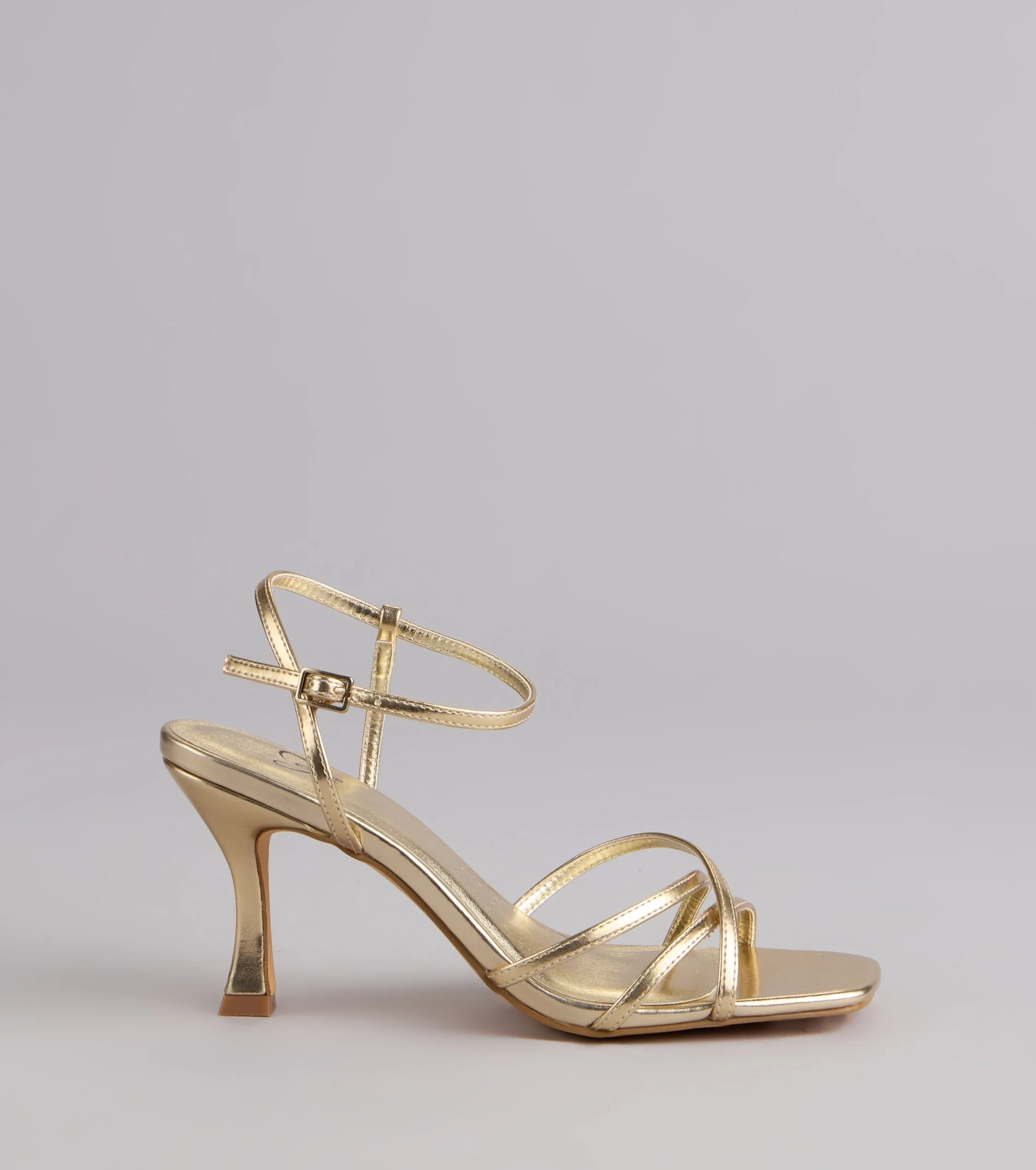 Shine Hour Metallic Strappy Stiletto Heels