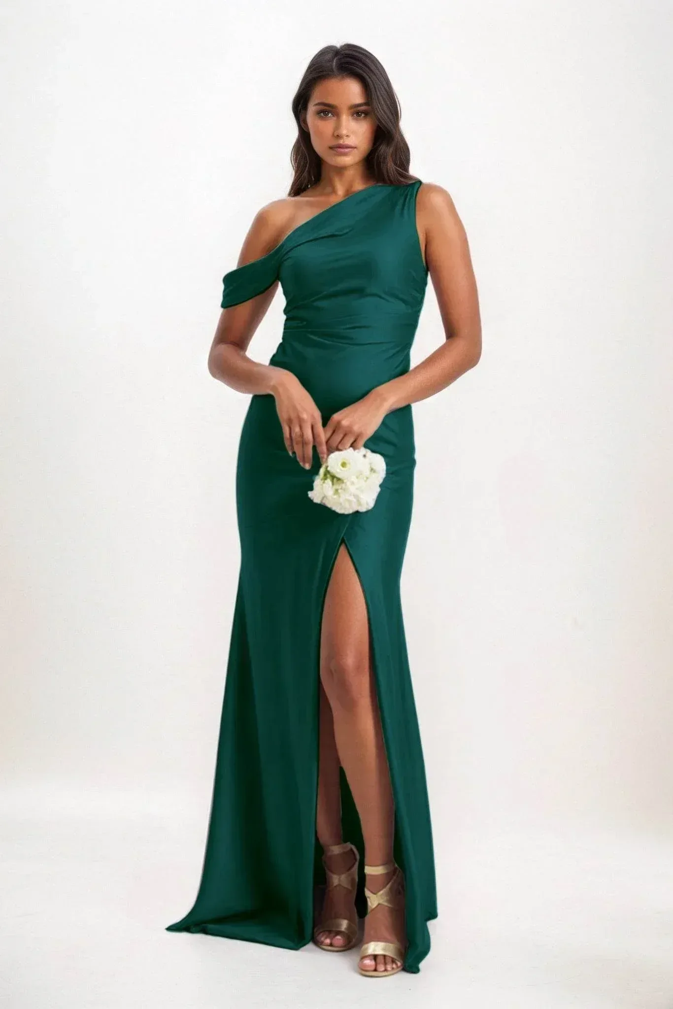 Sheath-Column Maxi Luxe Satin Dress CB0845CS