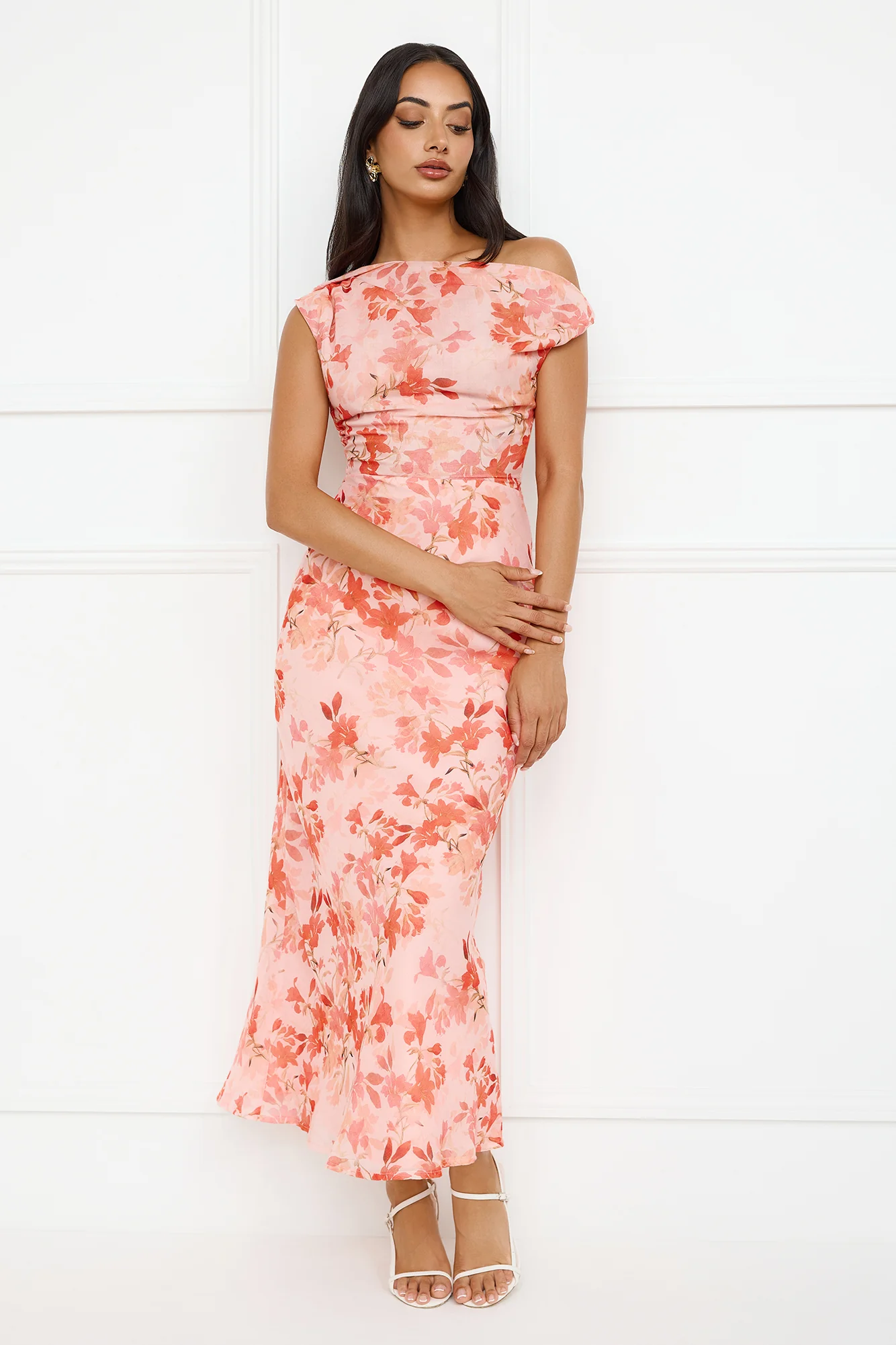 Coastline Chic Off Shoulder Maxi Dress Orange