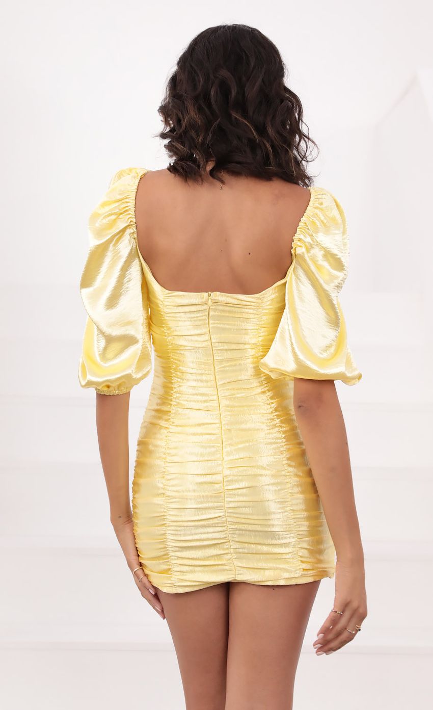 Satin Dress in Yellow