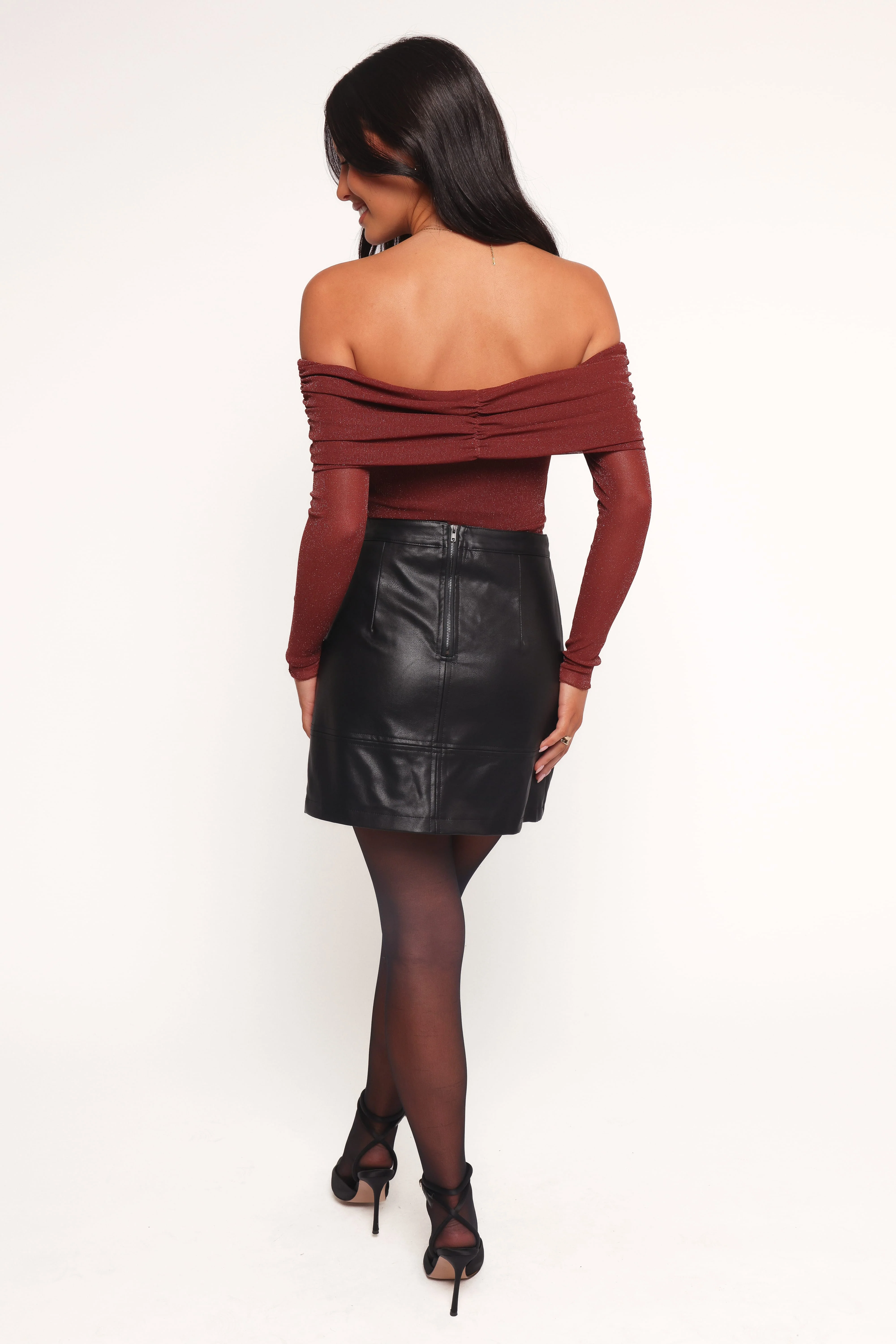 Raya Off Shoulder Top - Merlot