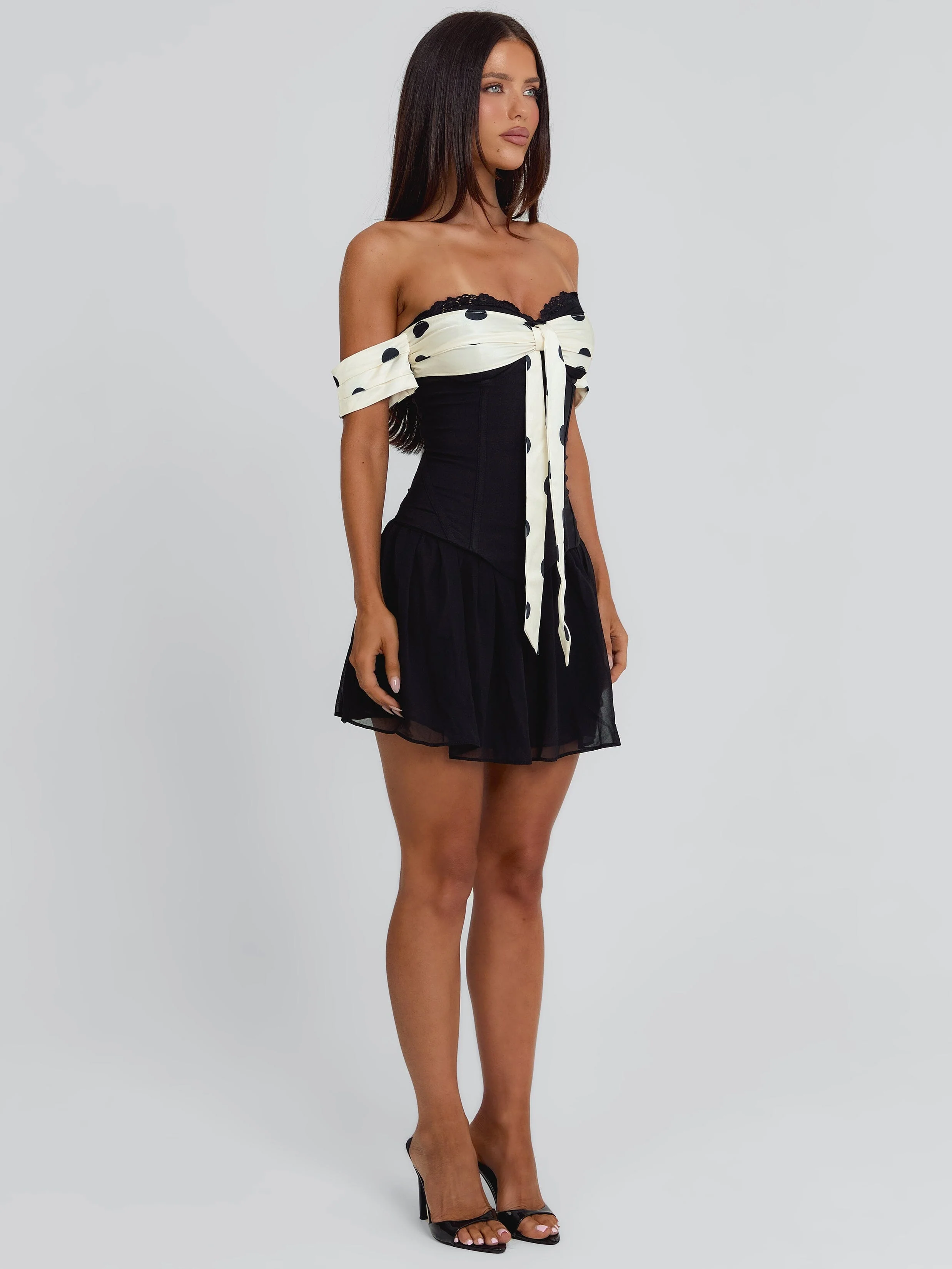Presley Mini Dress Black Polka Dot