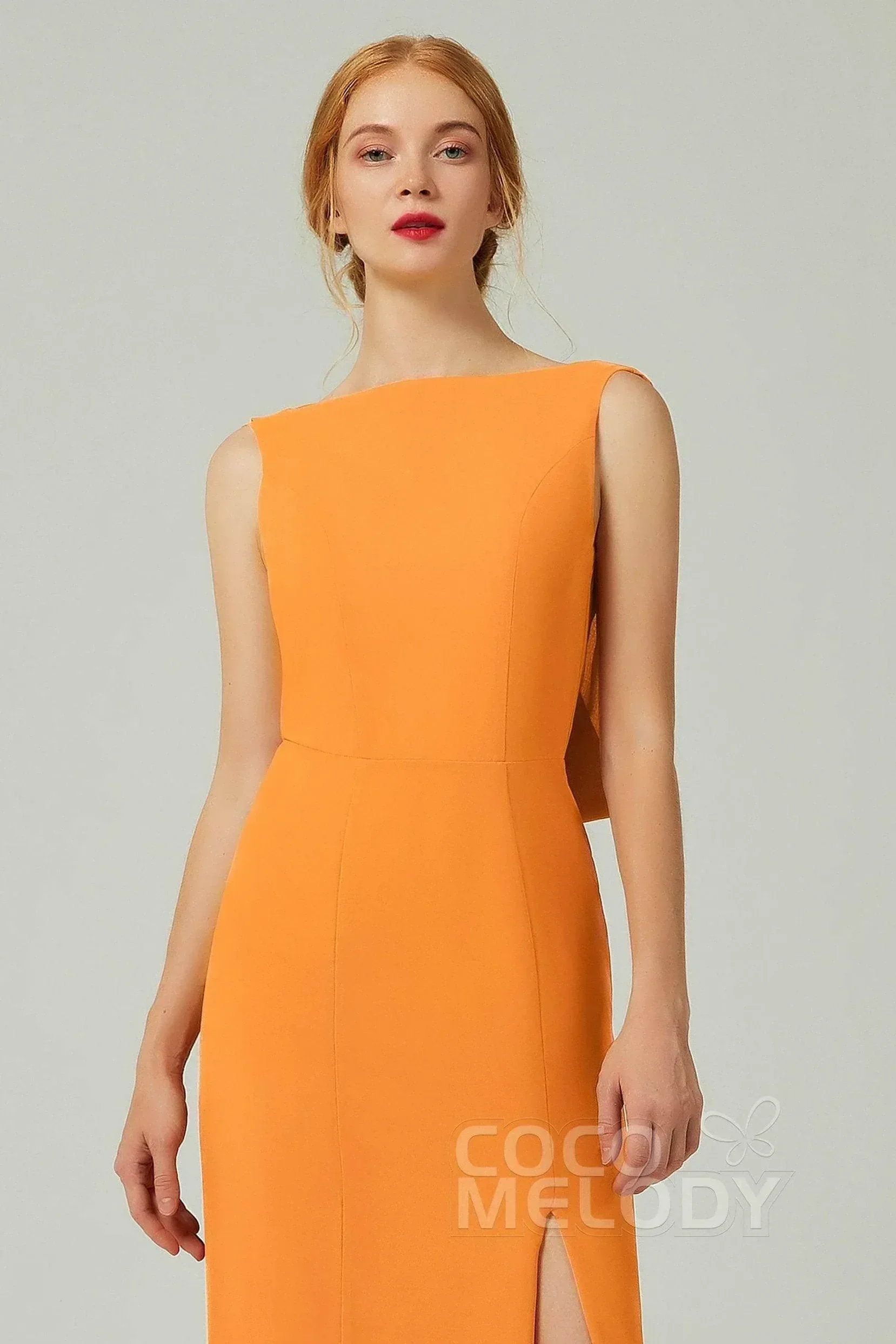 Sheath-Column Sweep-Brush Chiffon Bridesmaid Dress Formal Dresses CB0310