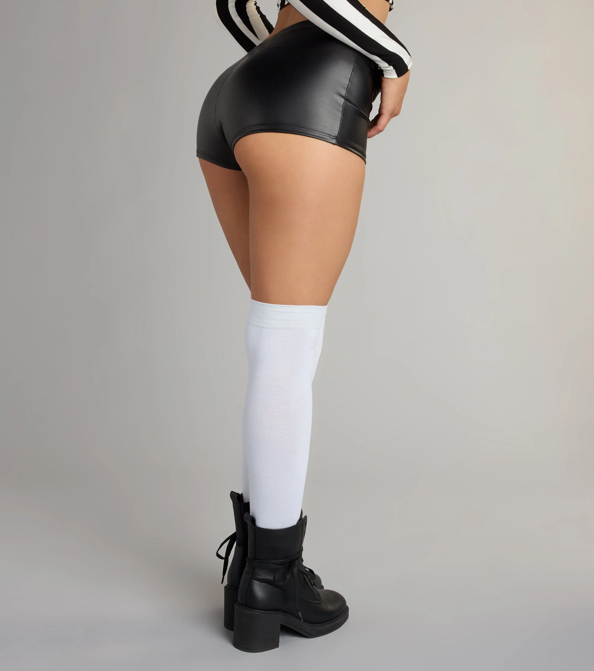 Bold Energy Faux Leather Hot Shorts