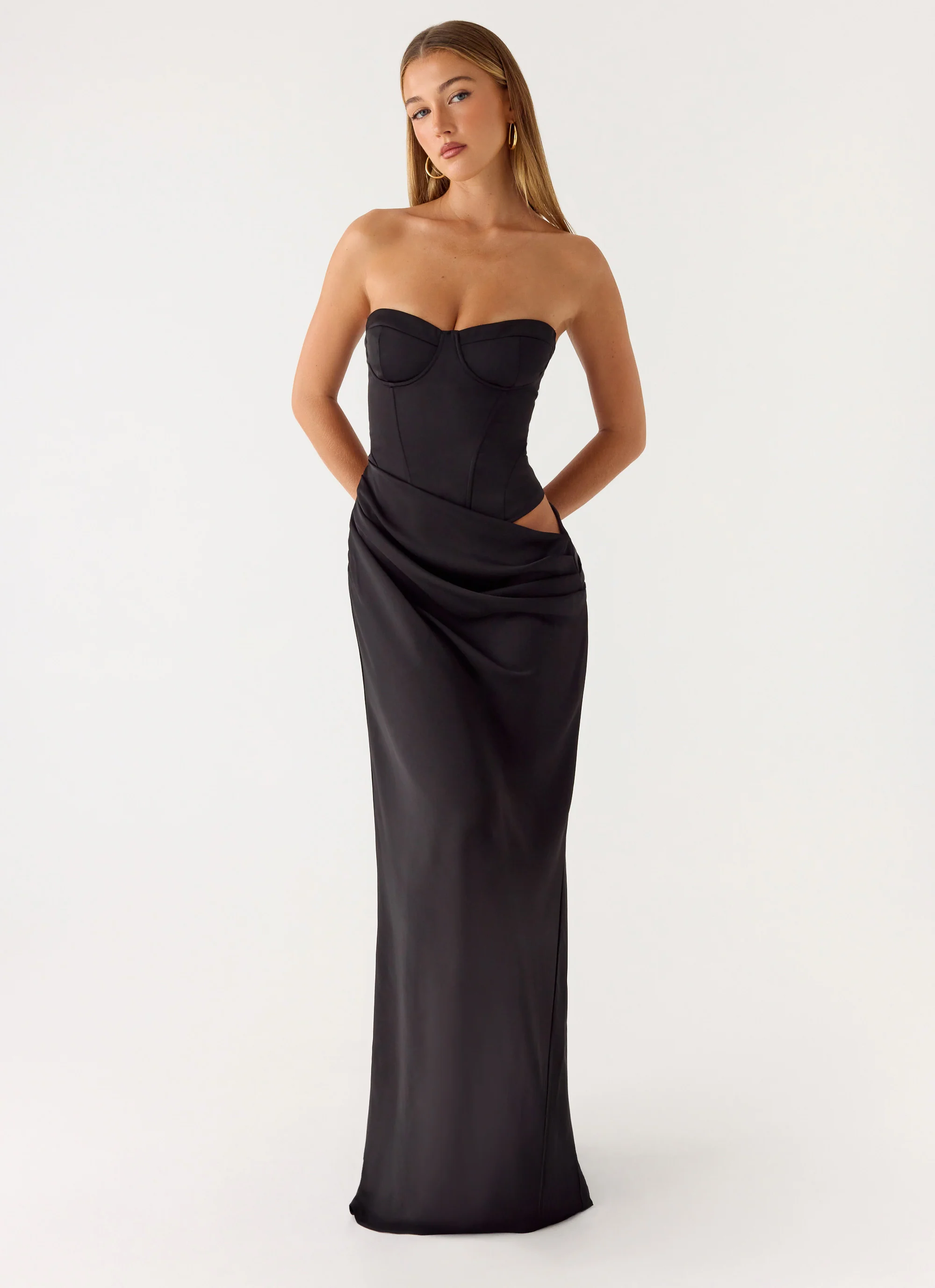 Emory Corset Maxi Dress - Black