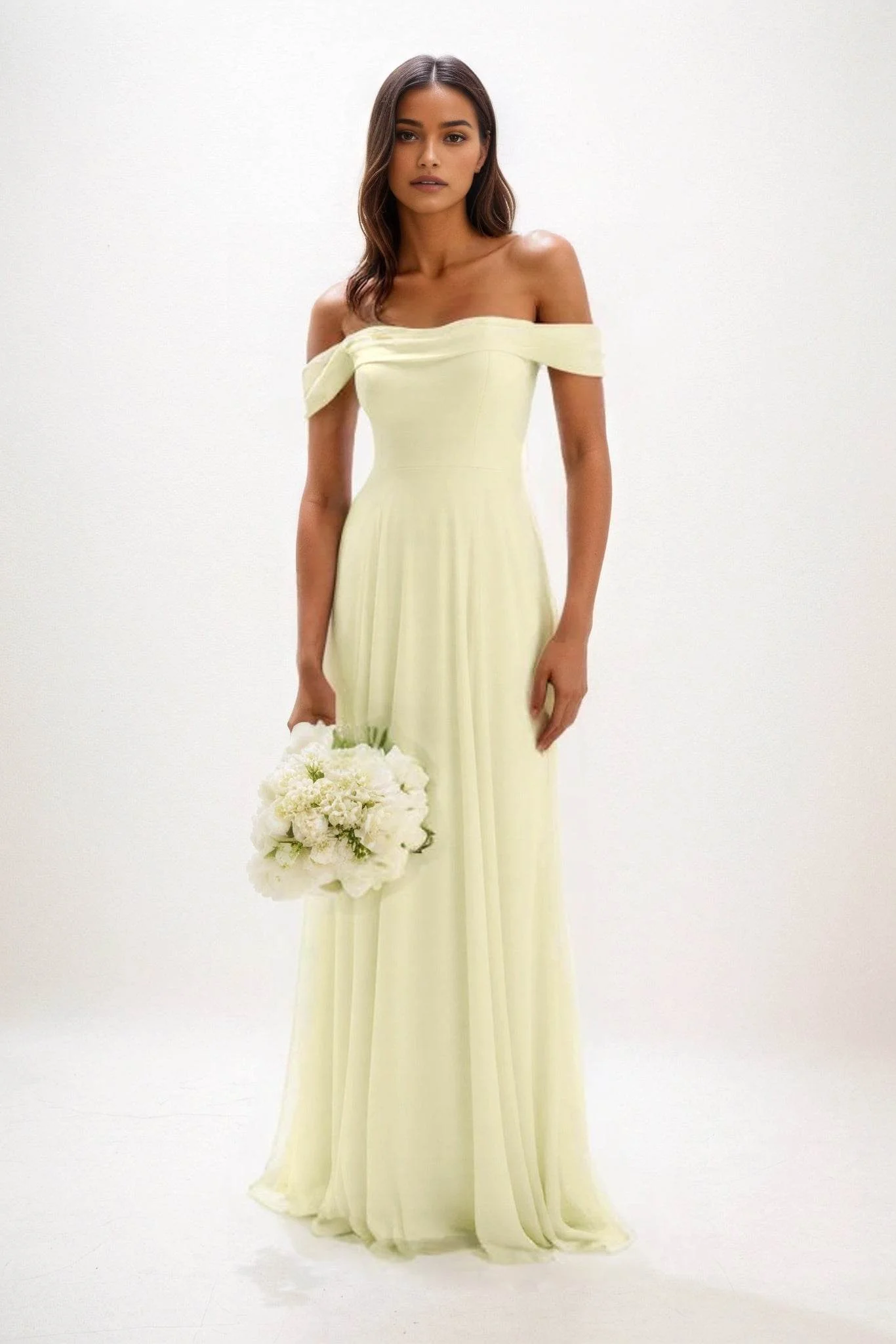 A-Line Maxi Chiffon Bridesmaid Dress CB0857