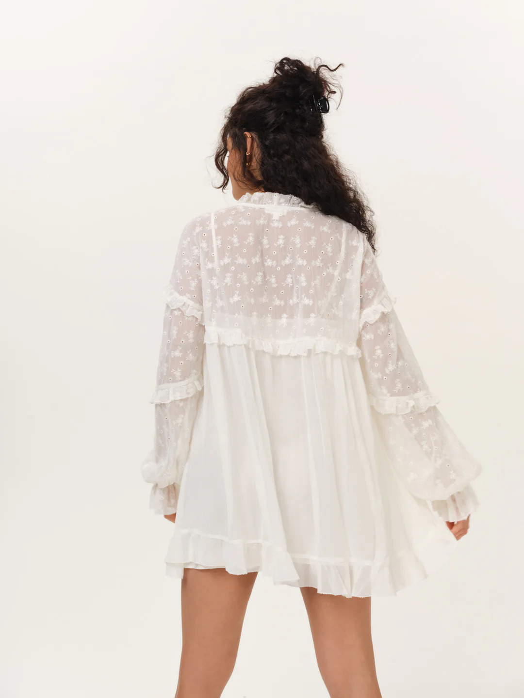 Hamptons Eyelet Long Sleeve Mini Dress