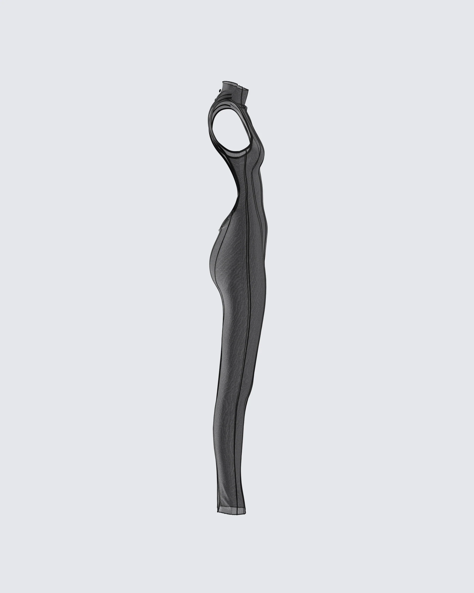 Zeal Black Mesh Bodycon Maxi Dress