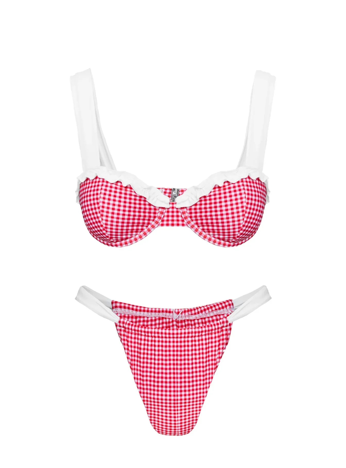 This Summer Underwire Bikini Top Red Gingham