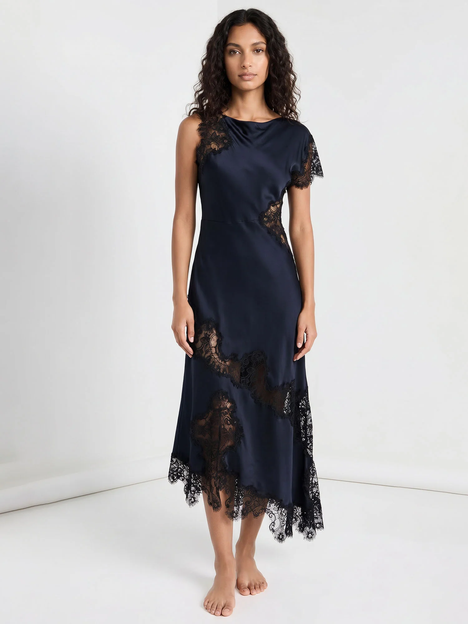 Elegant Short Sleeve Midi Dress