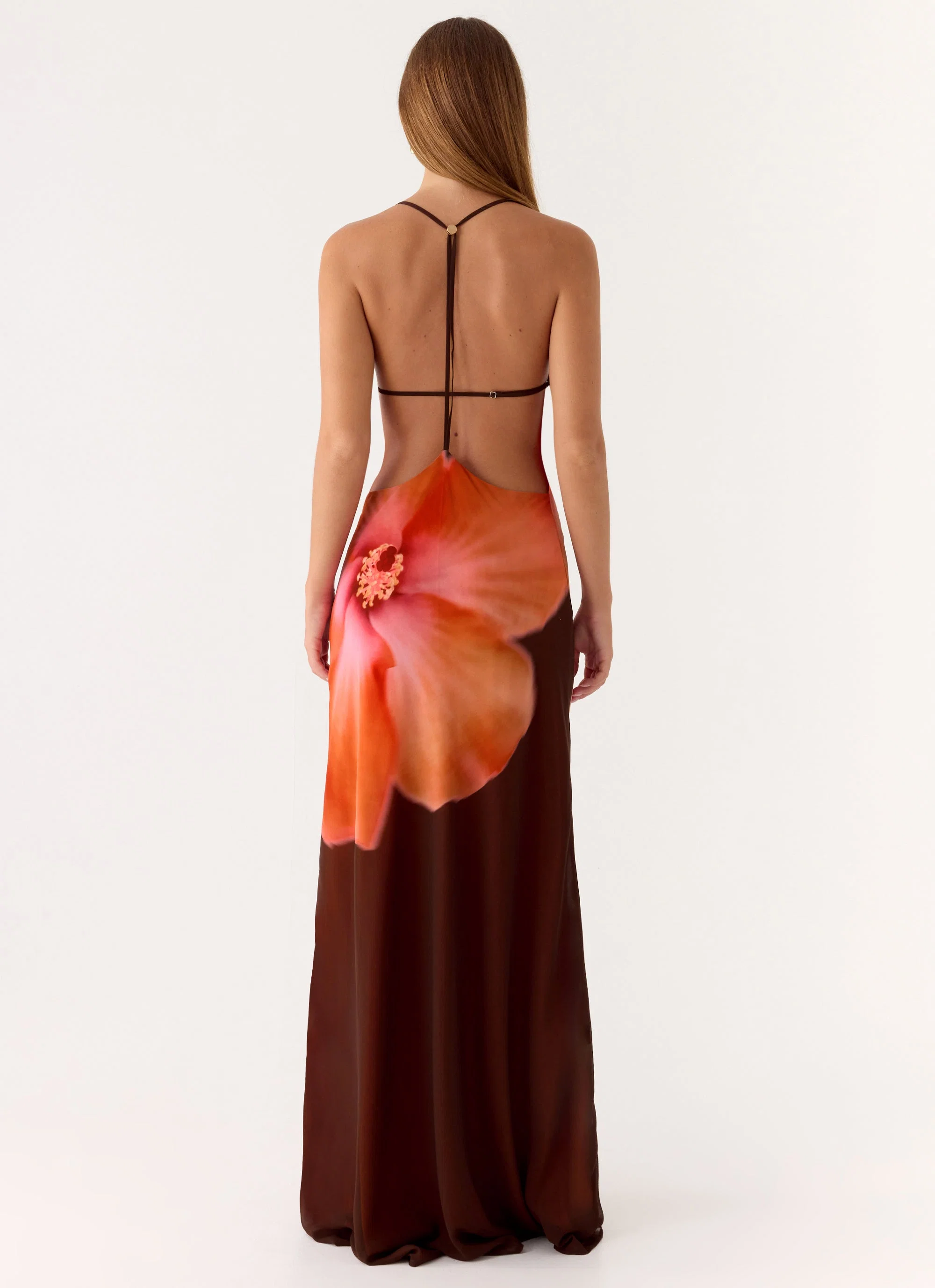Night Drive Maxi Dress - Chocolate Blossom